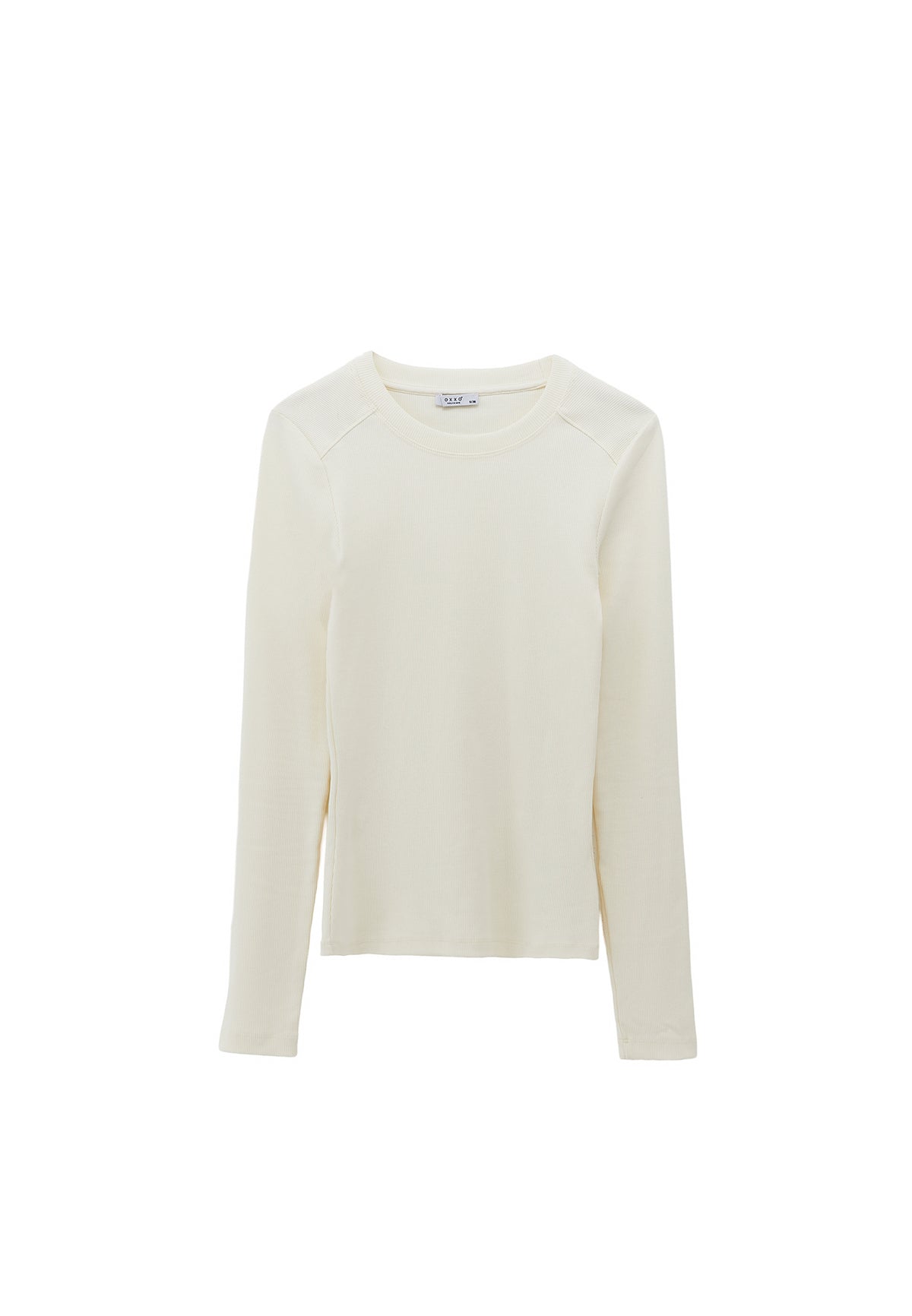 Bodycon Crew Neck T-Shirt - Cream