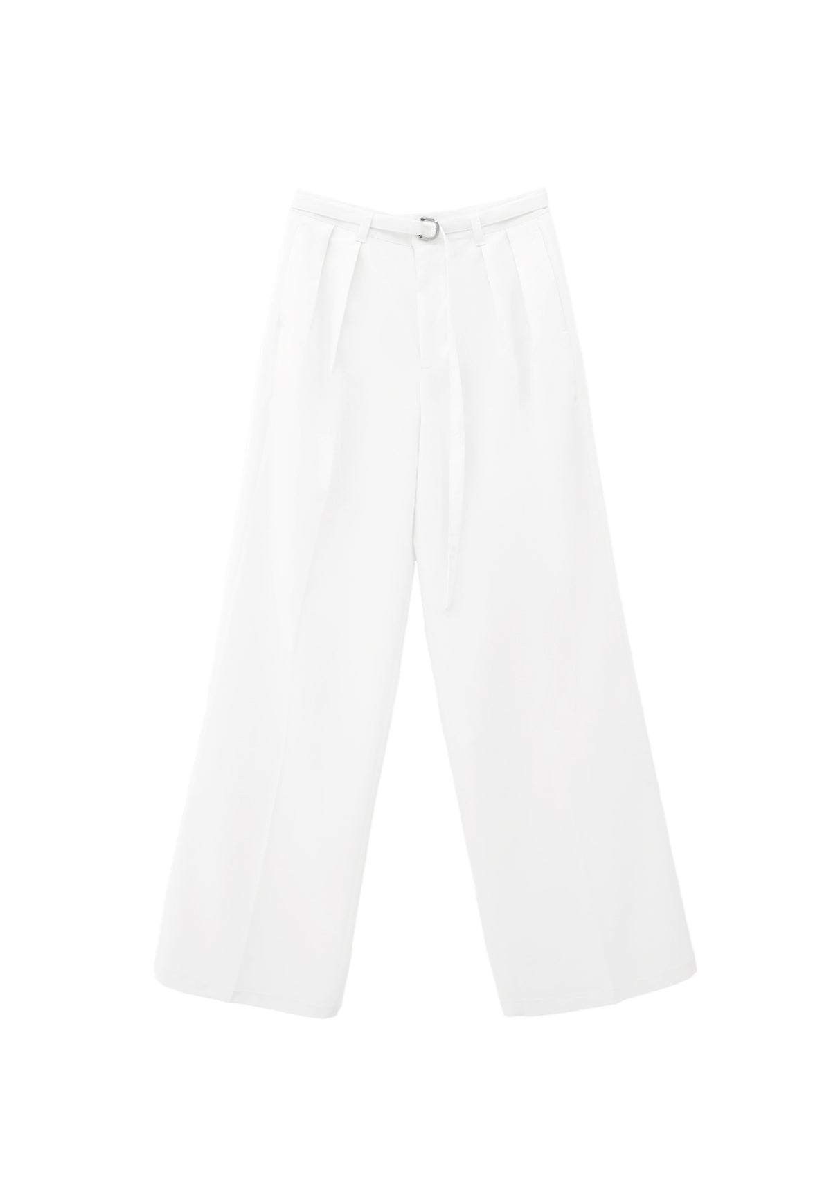 High Waist Wide Leg Pants - ICE MILK