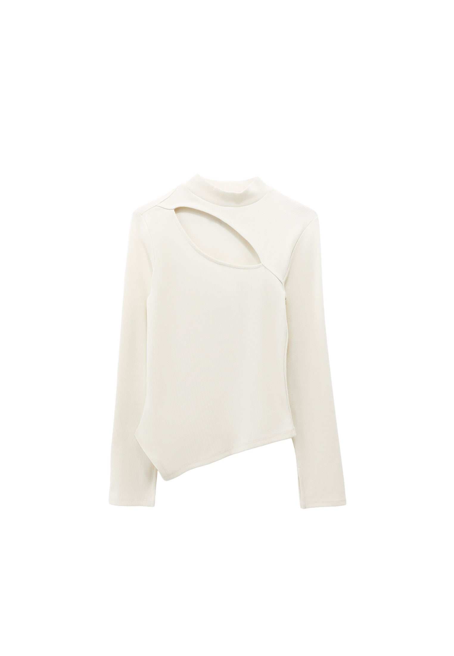 Long Sleeve T-Shirt With Cut Out Details - ICE MILK