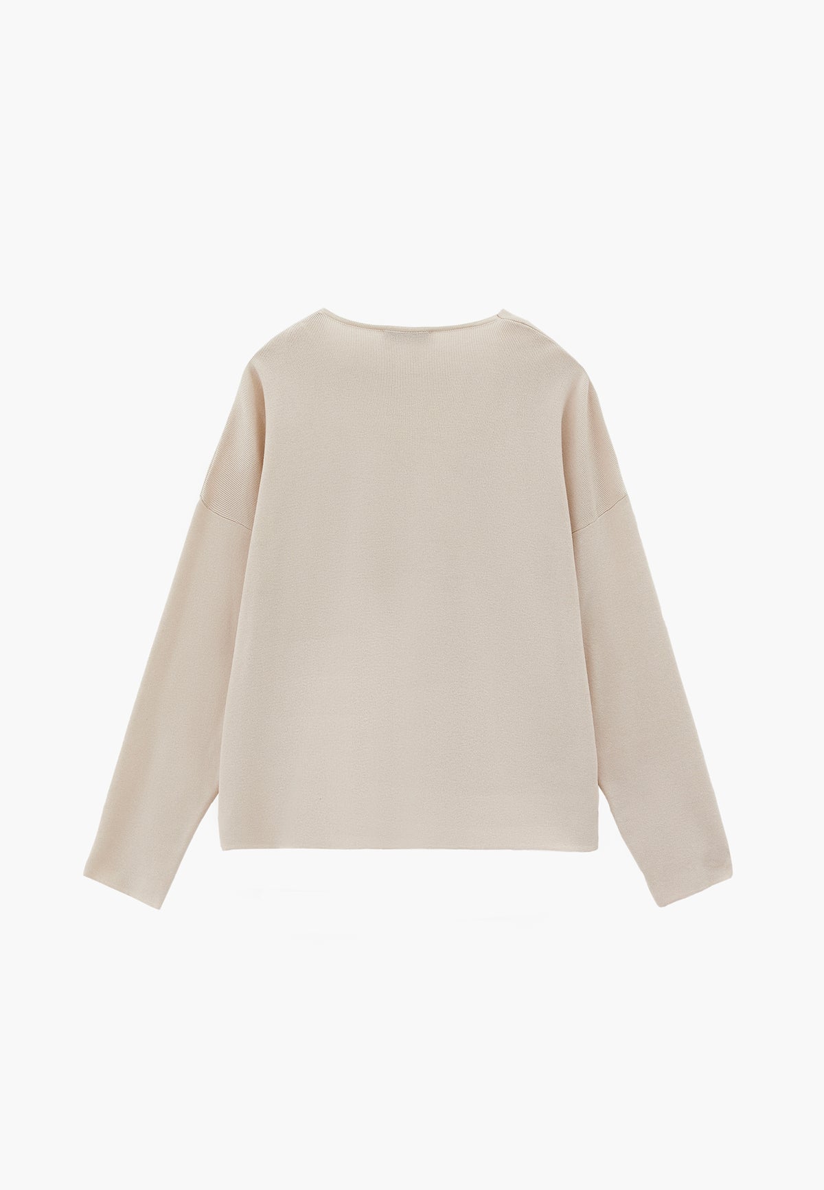 V Neck Long Sleeve Sweater - ICE MILK