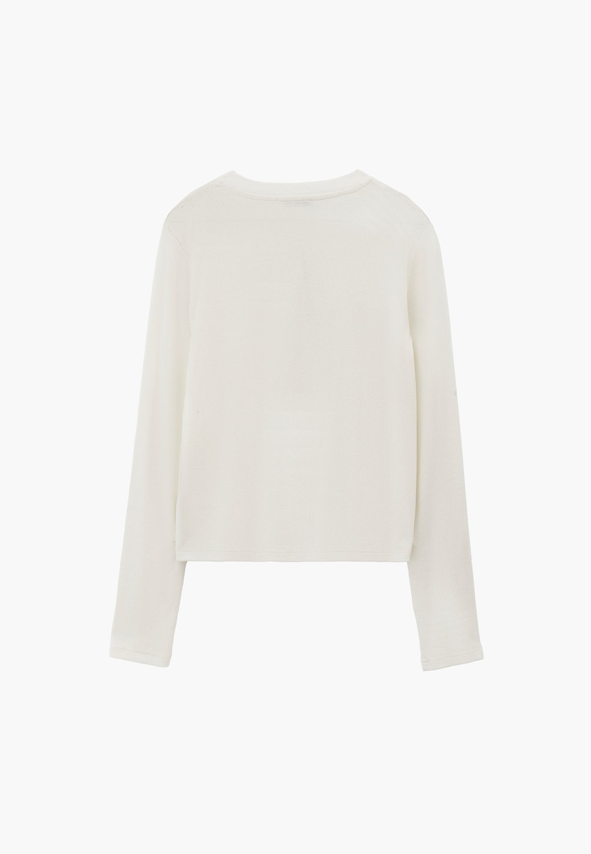 Buttoned Crew Neck Cardigan - ICE MILK