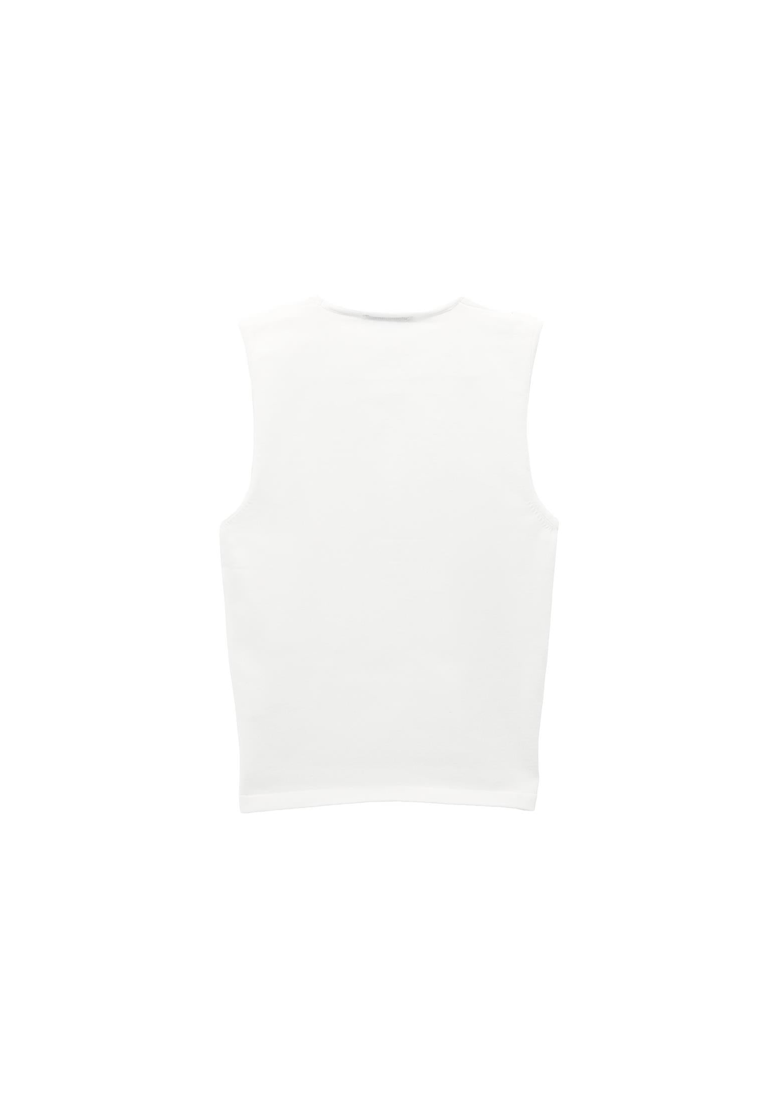 V Neck Sleeveless Bodycon Tank Top - ICE MILK