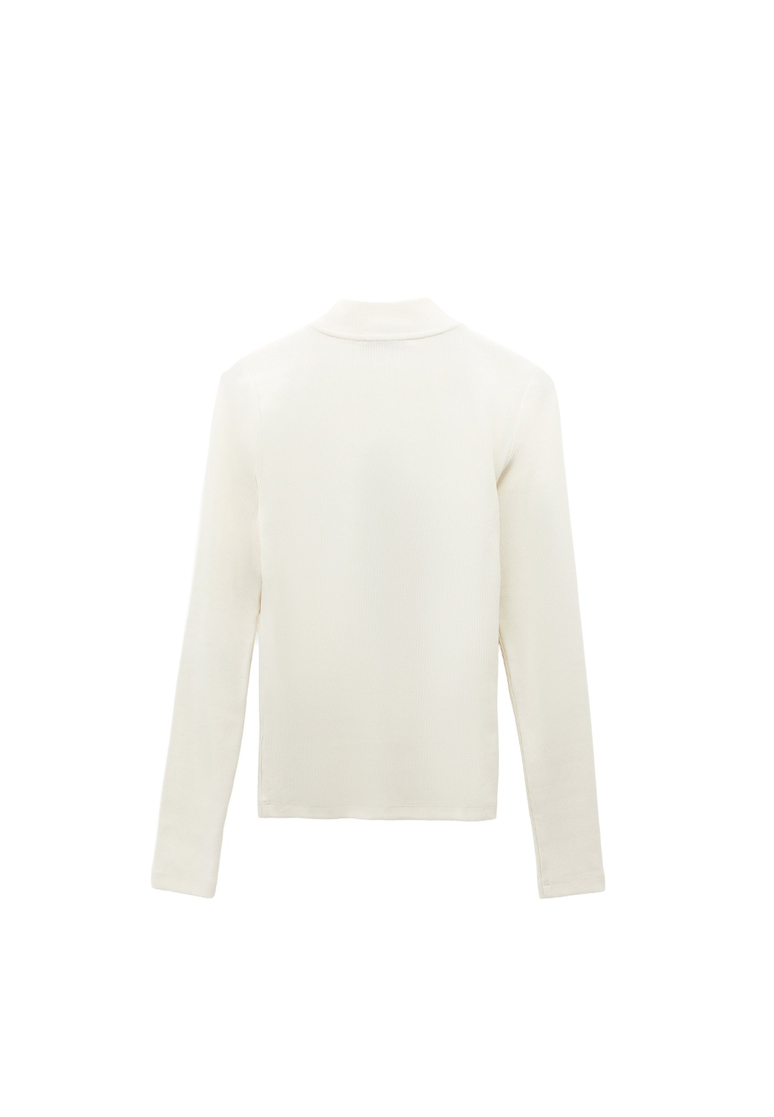 Zipper detailed high neck t-shirt - ICE MILK