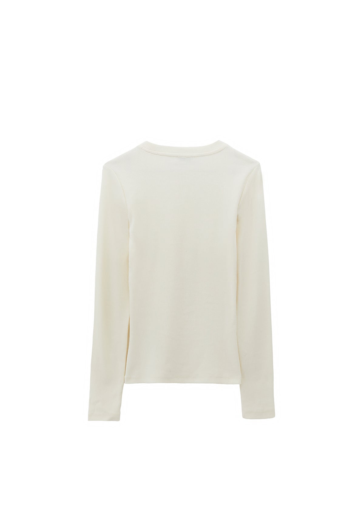 Bodycon Crew Neck T-Shirt - Cream