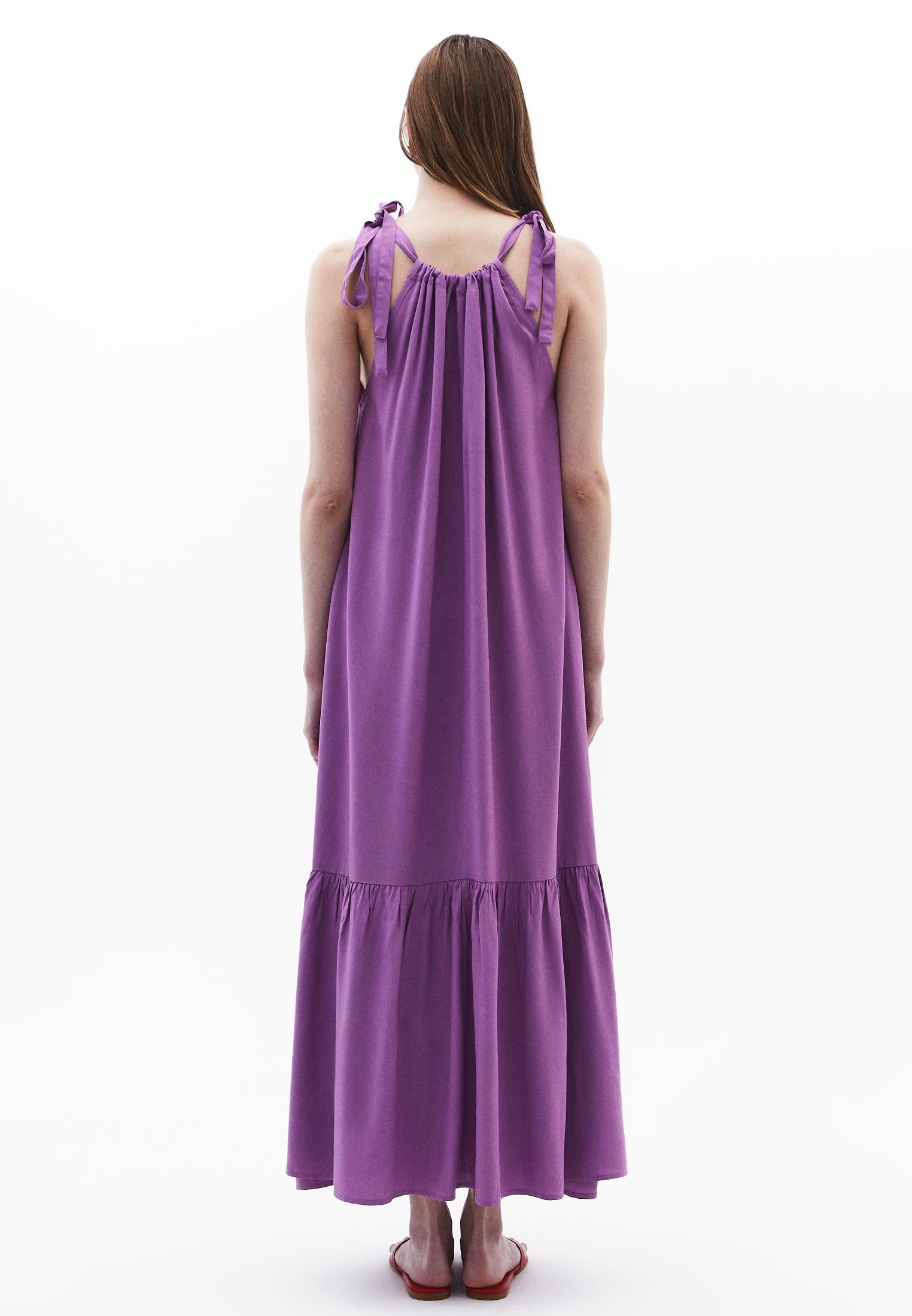 Halter Neck Long A-Line Dress - IRIS ORCHID