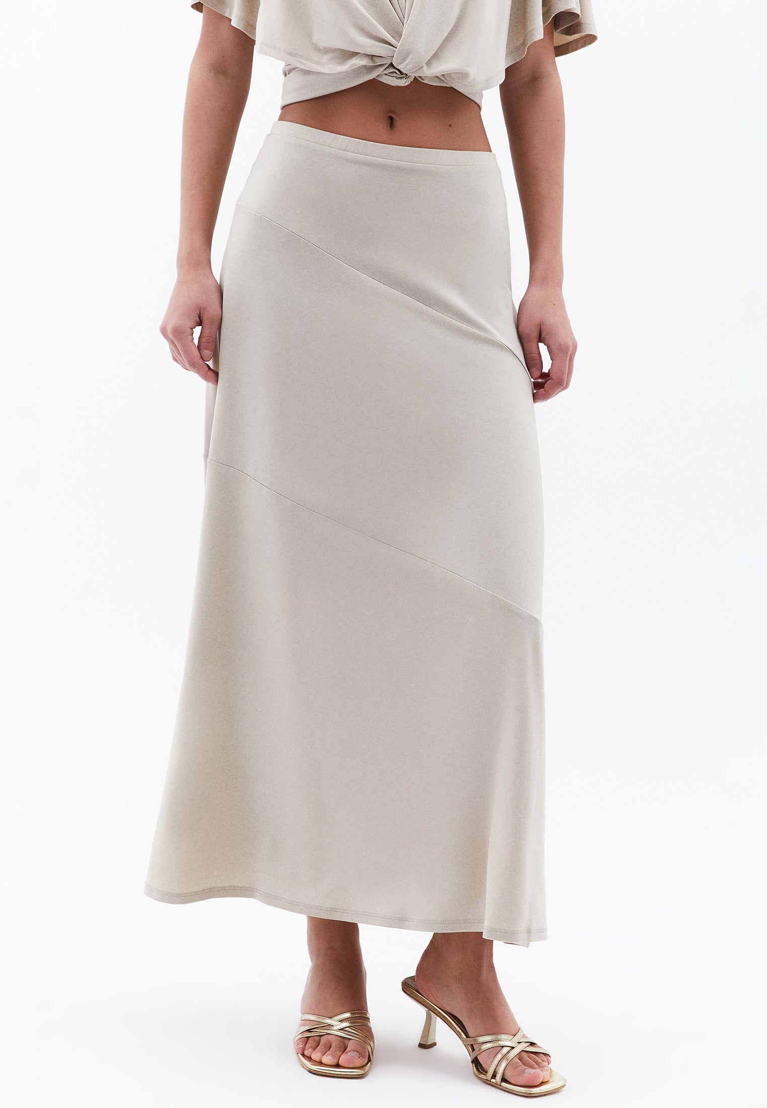 Long Skirt With Cut A-Shape - ISLAND FOSSIL