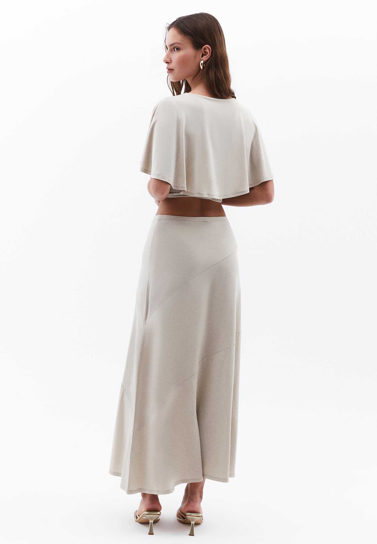 Long Skirt With Cut A-Shape - ISLAND FOSSIL