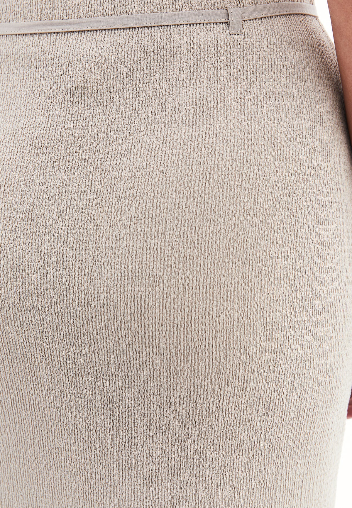 High Waist Slit Detailed Maxi Skirt - Beige