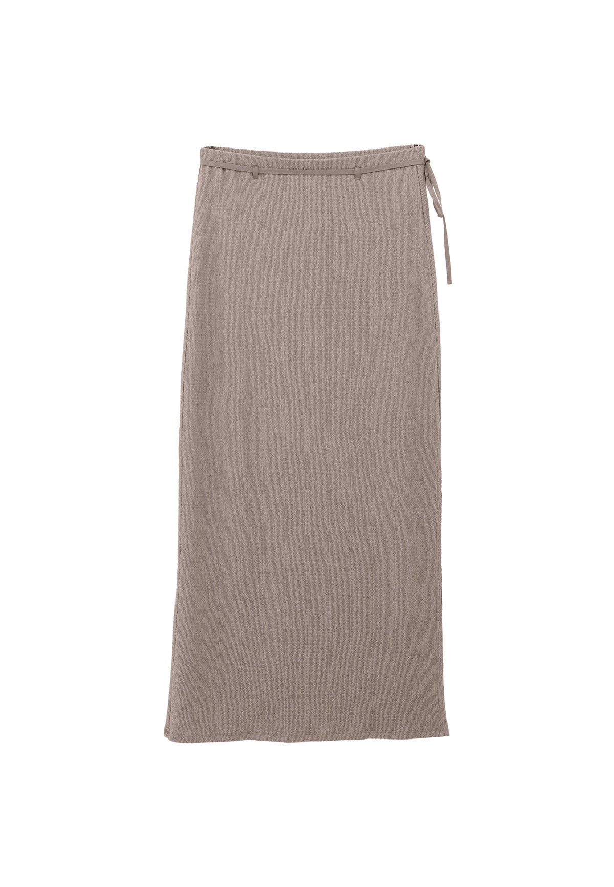 High Waist Slit Detailed Maxi Skirt - Beige