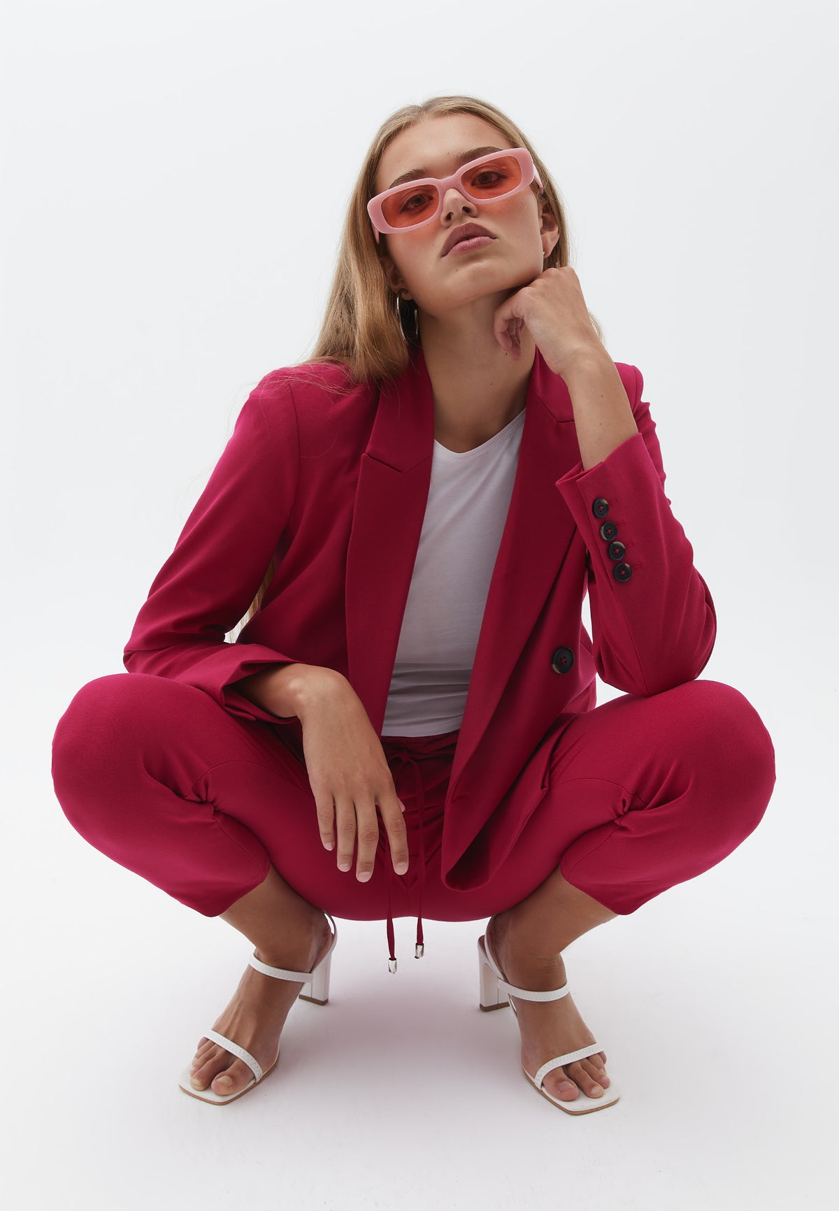 Boyfriend Fit Jacket - Pink