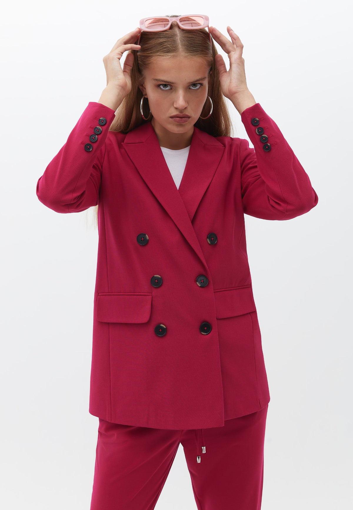 Boyfriend Fit Jacket - Pink