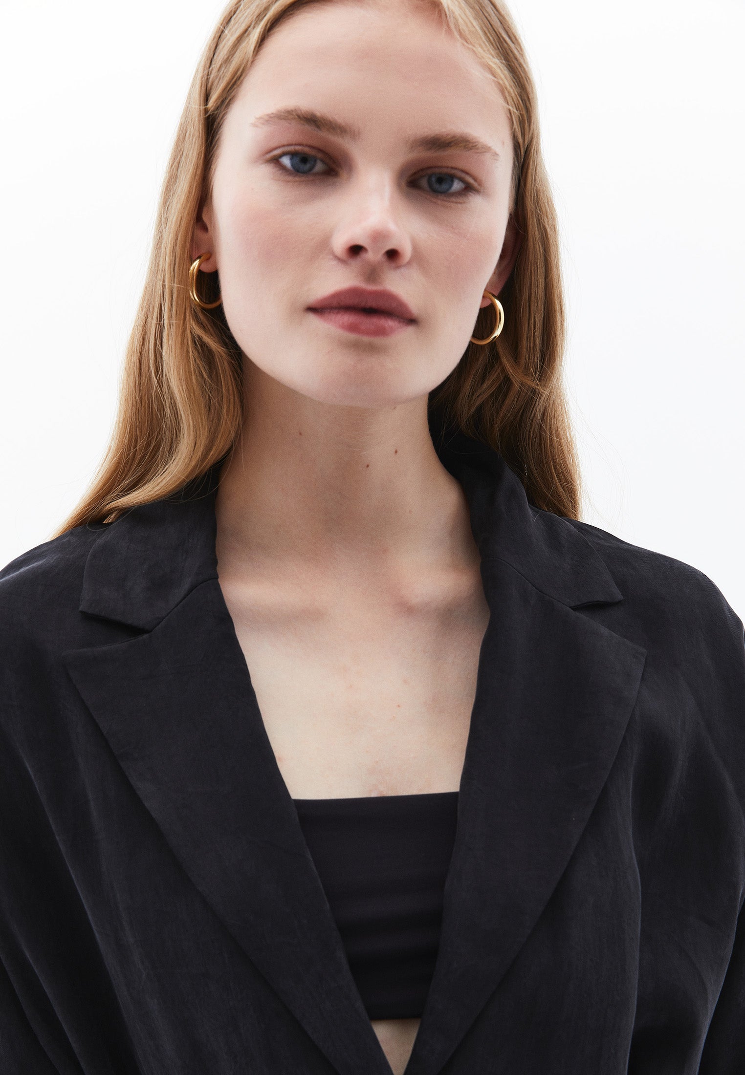 Tie waist blazer jacket - JET BLACK