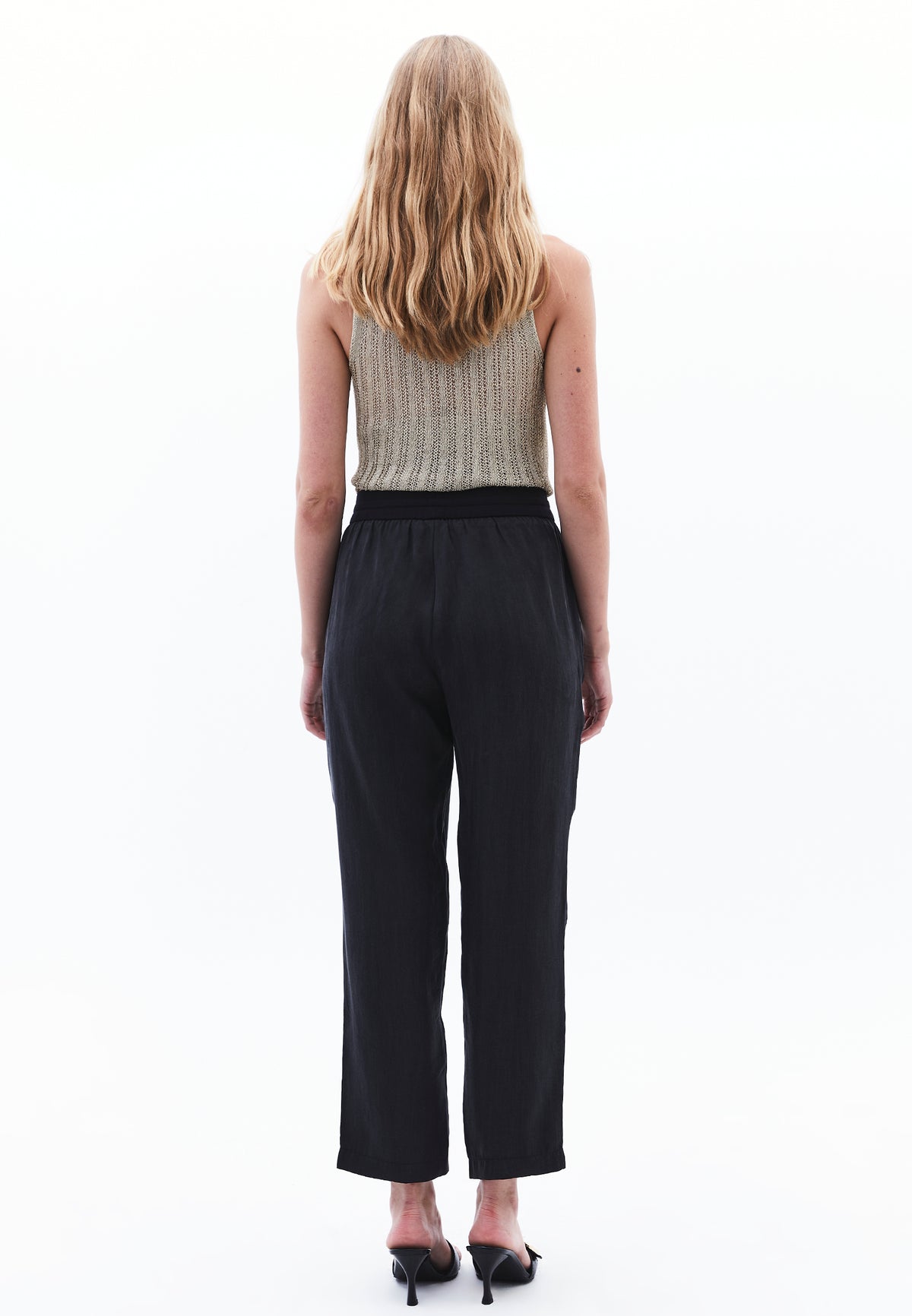 Tencel Tie Waist Pants - JET BLACK