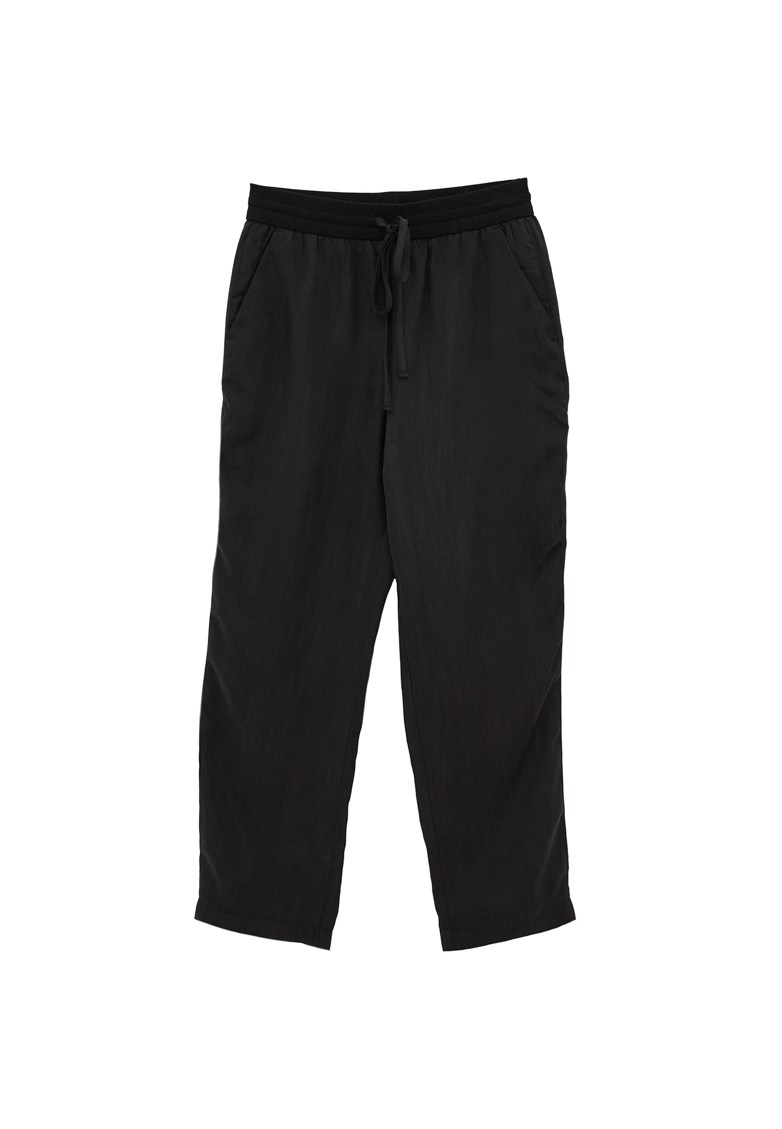 Tencel tie waist pants - JET BLACK