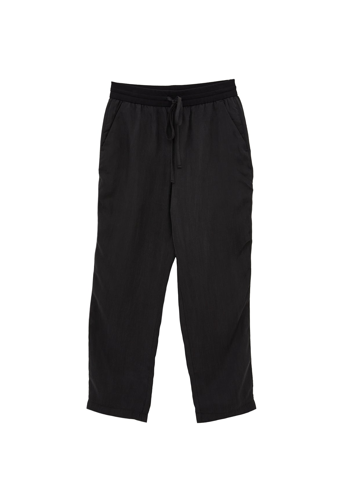 Tencel Tie Waist Pants - JET BLACK