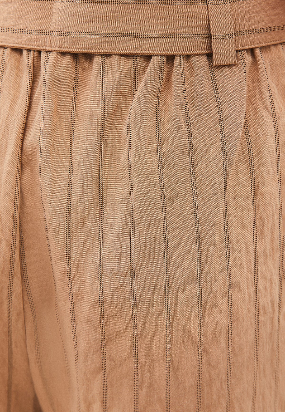 High Waist Belted Striped Barrel Leg Pants - LARK STRIPE