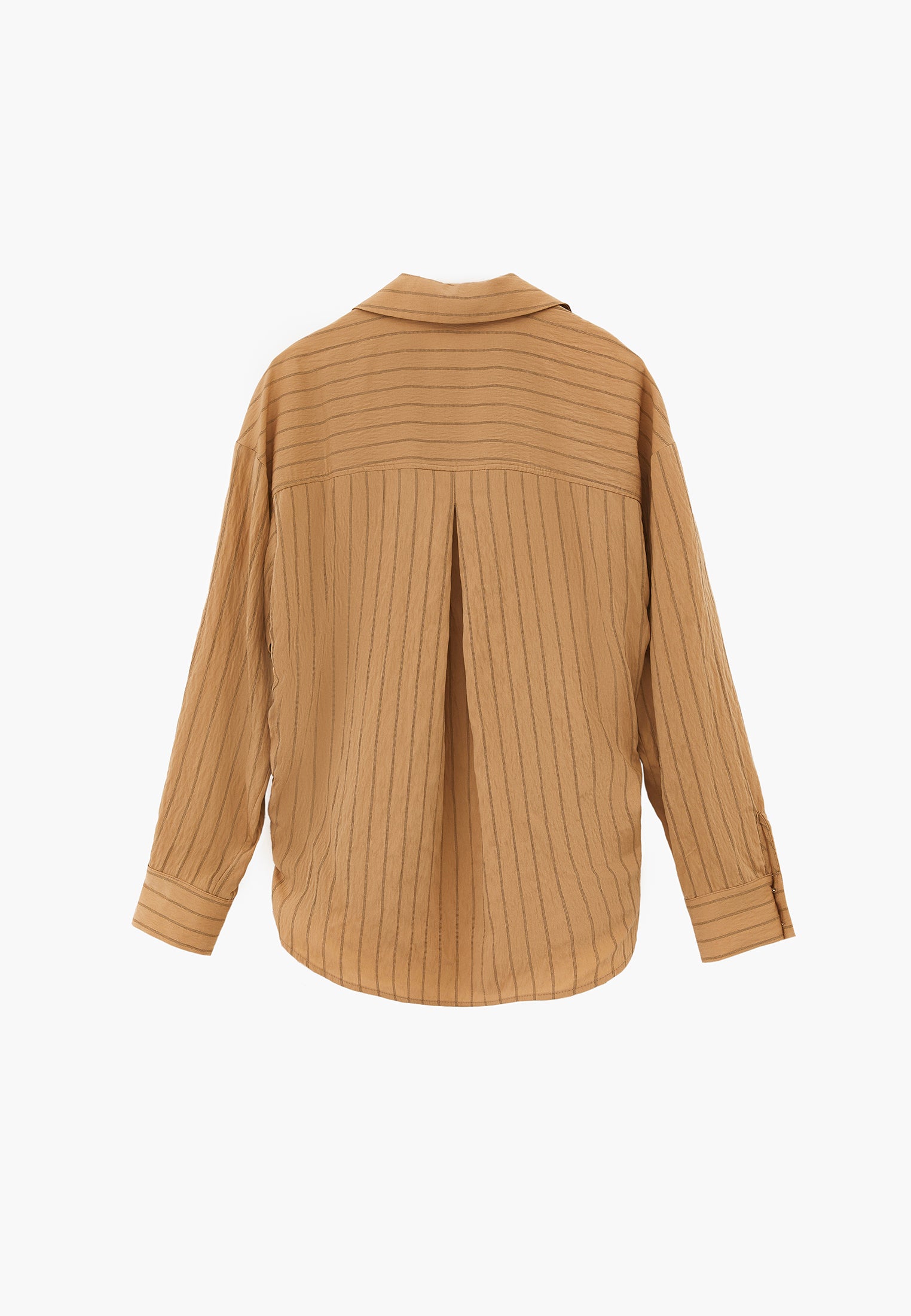 Oversized Long Sleeve Striped Shirt with Button Details - LARK STRIPE
