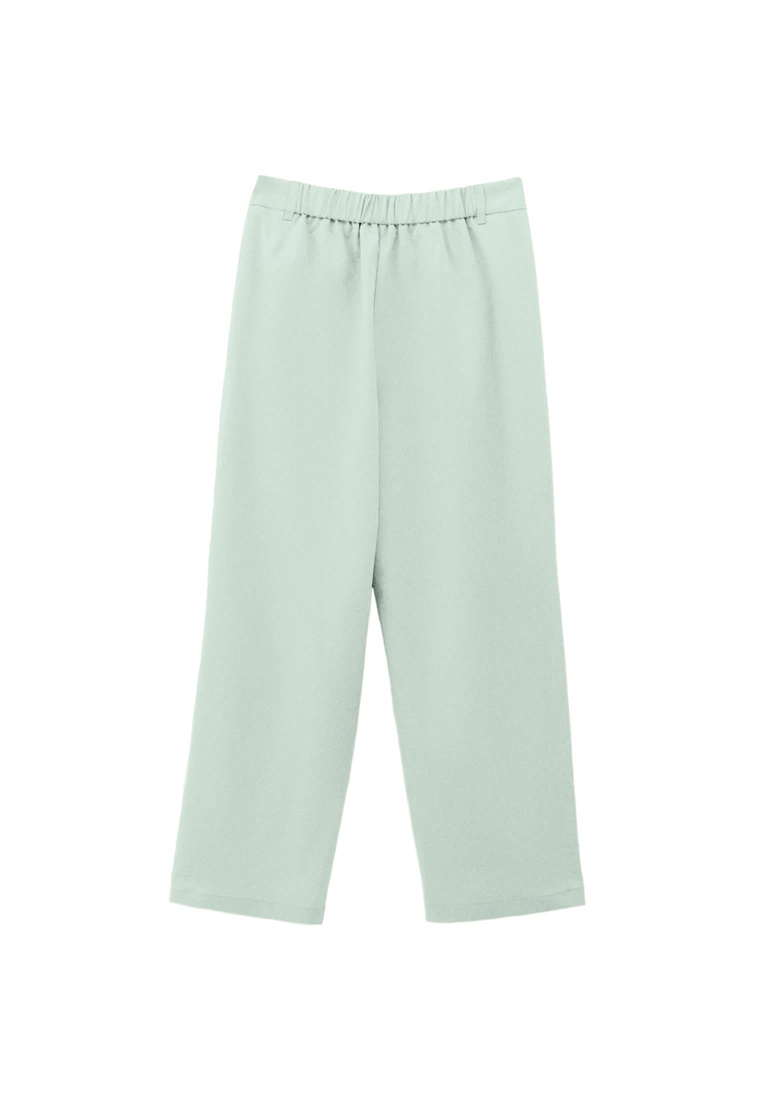 Pleated Straight Leg Pants - LAUREL GREEN