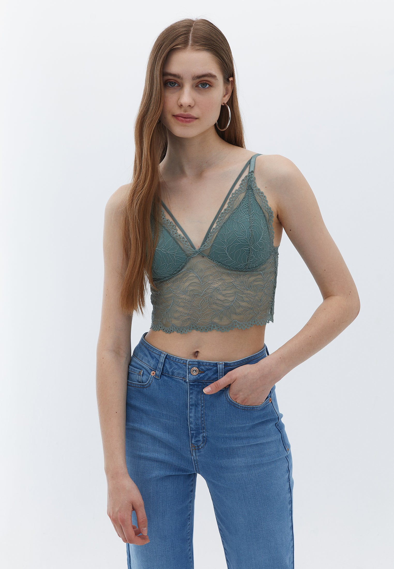 Lace detailed bralette - LAUREL WREATH