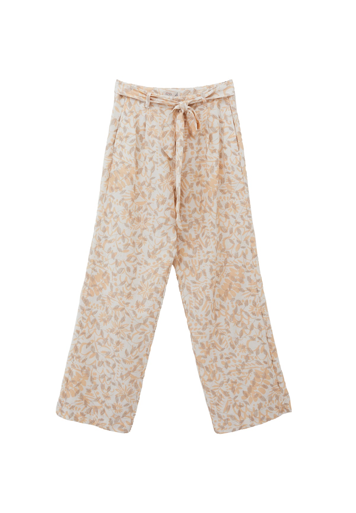 Straight Leg Ultra High Waist Pants - LEAF COMB