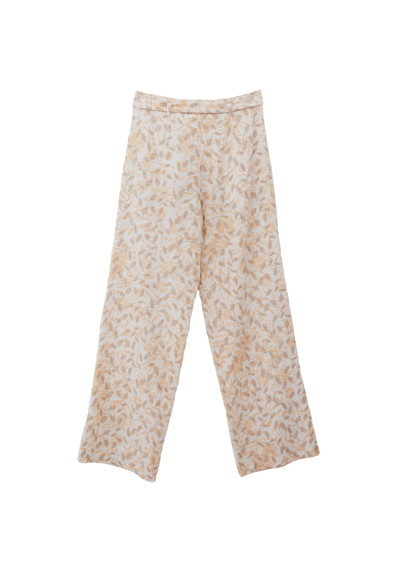 Straight Leg Ultra High Waist Pants - LEAF COMB