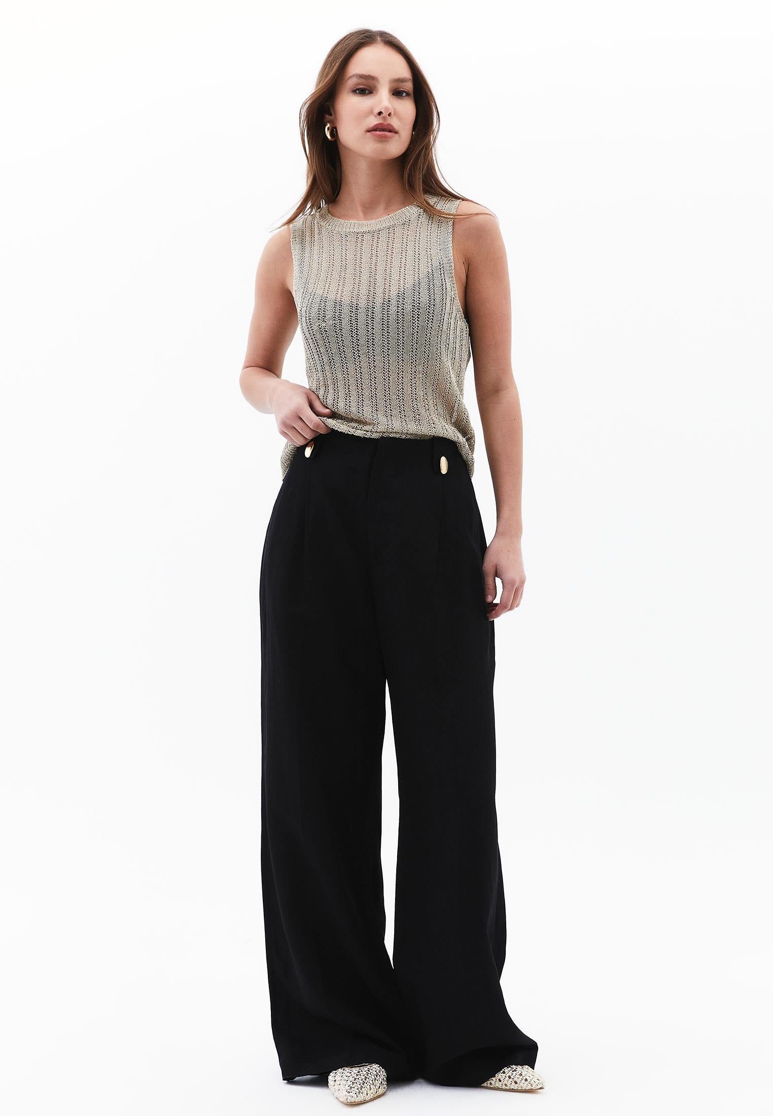 Standard Crew Neck Relaxed Tank Top - LIGHT GOLD