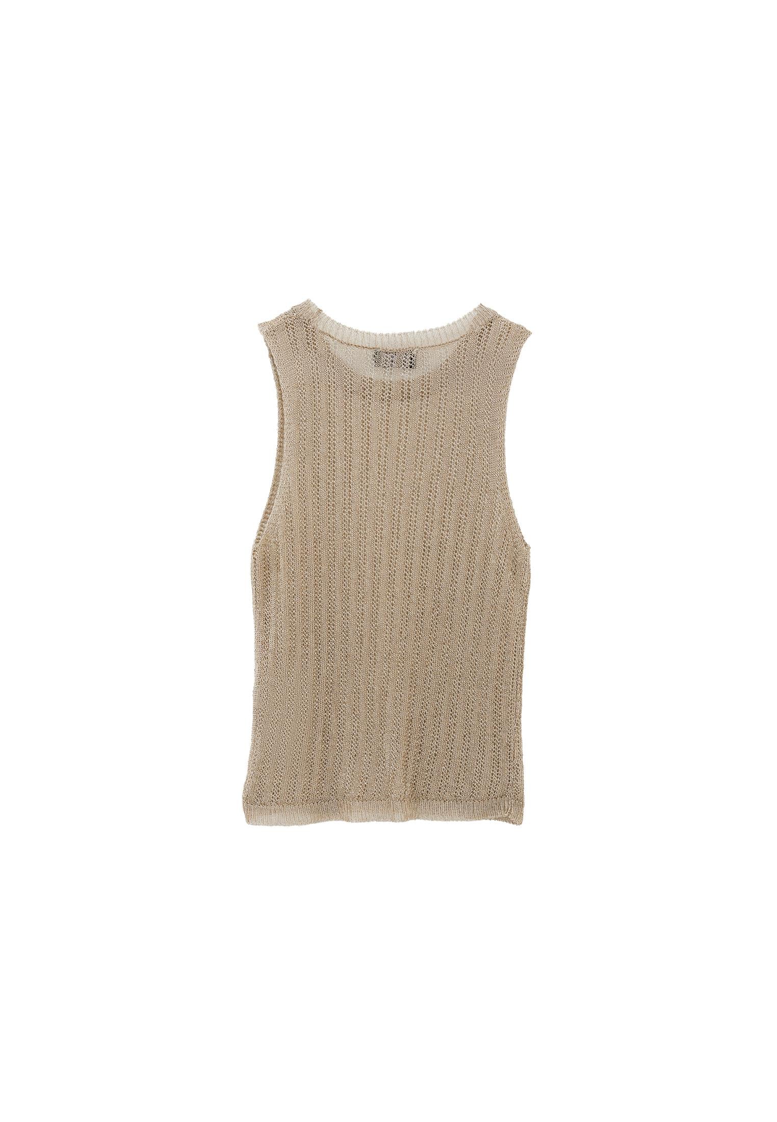 Standard Crew Neck Relaxed Tank Top - LIGHT GOLD