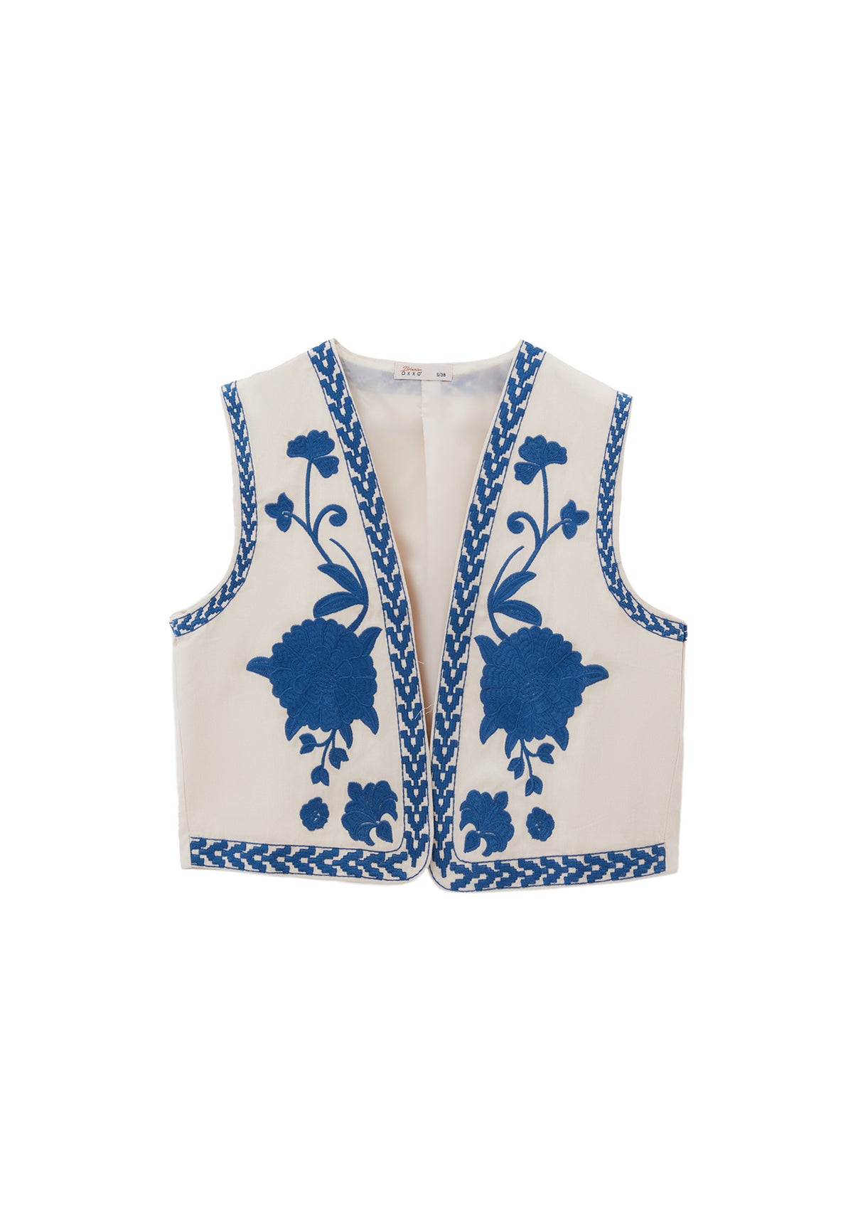 Embroidered Vest - ALMOND MILK / LIMOGES