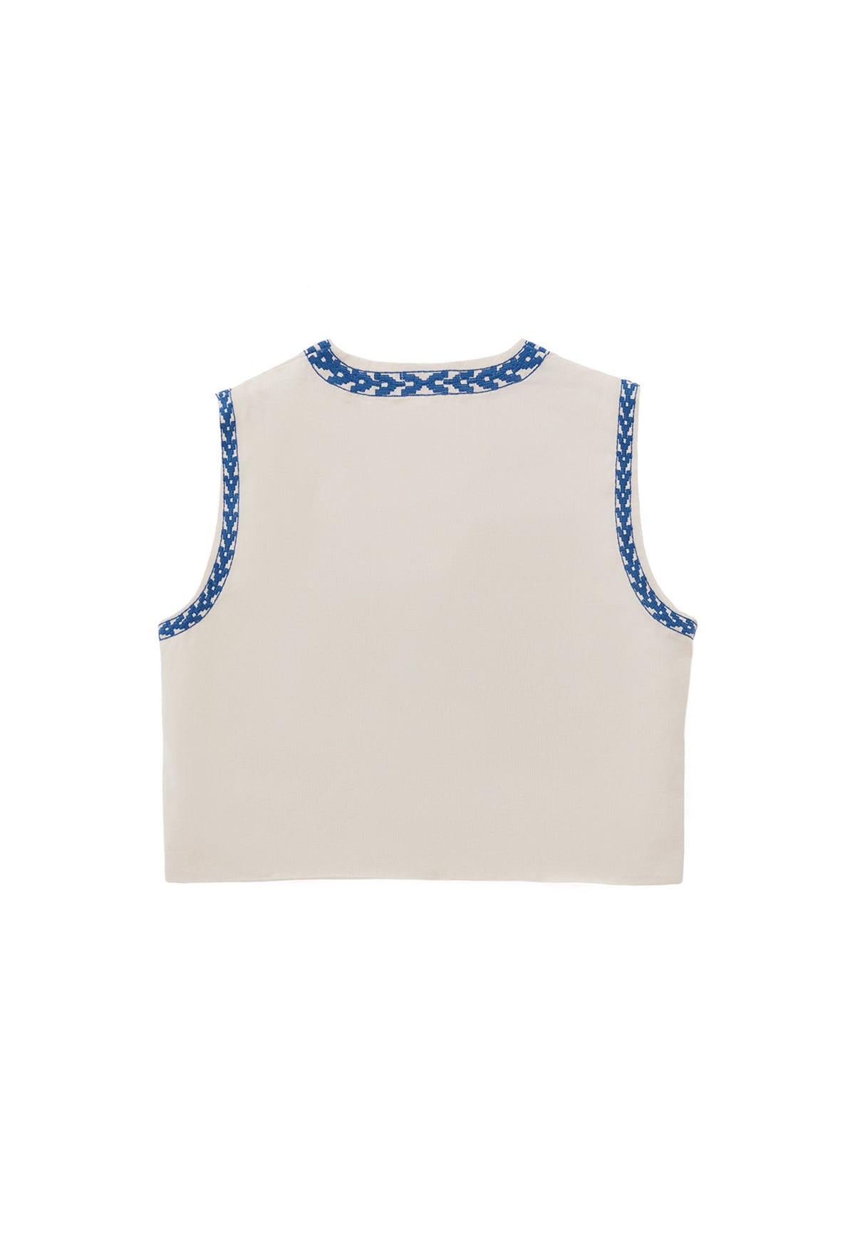 Embroidered Vest - ALMOND MILK / LIMOGES