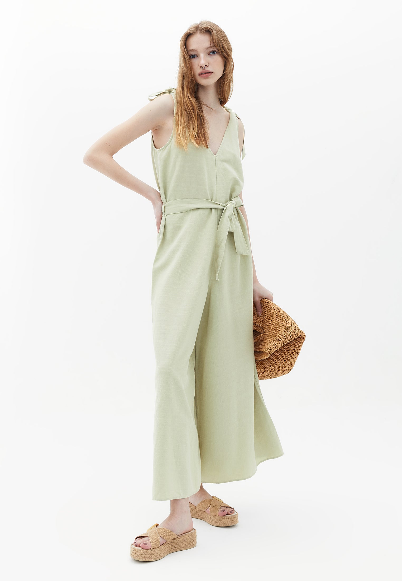 Wide leg strap overall - LINT