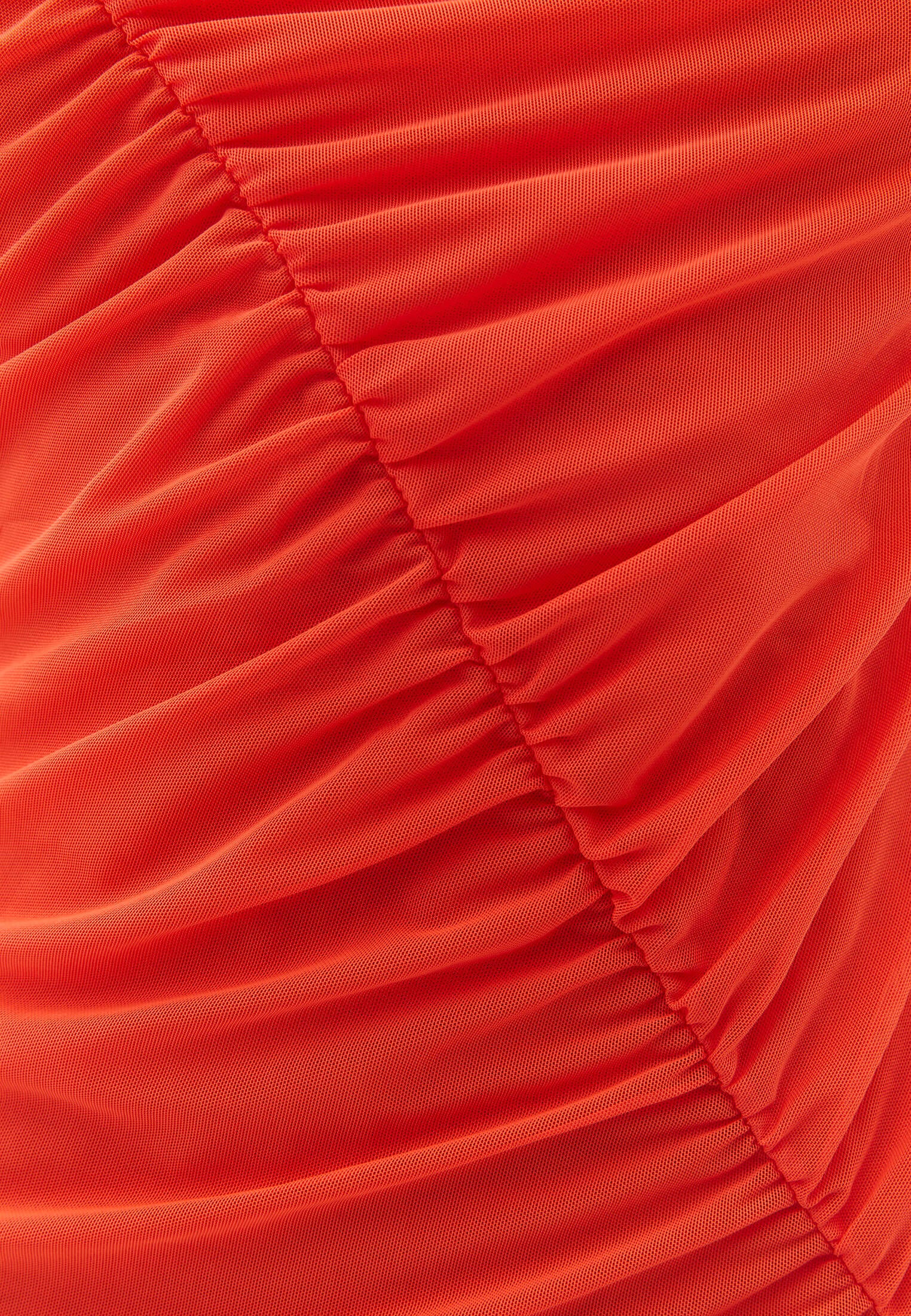 Mesh Long Dress - MANDARIN REDD