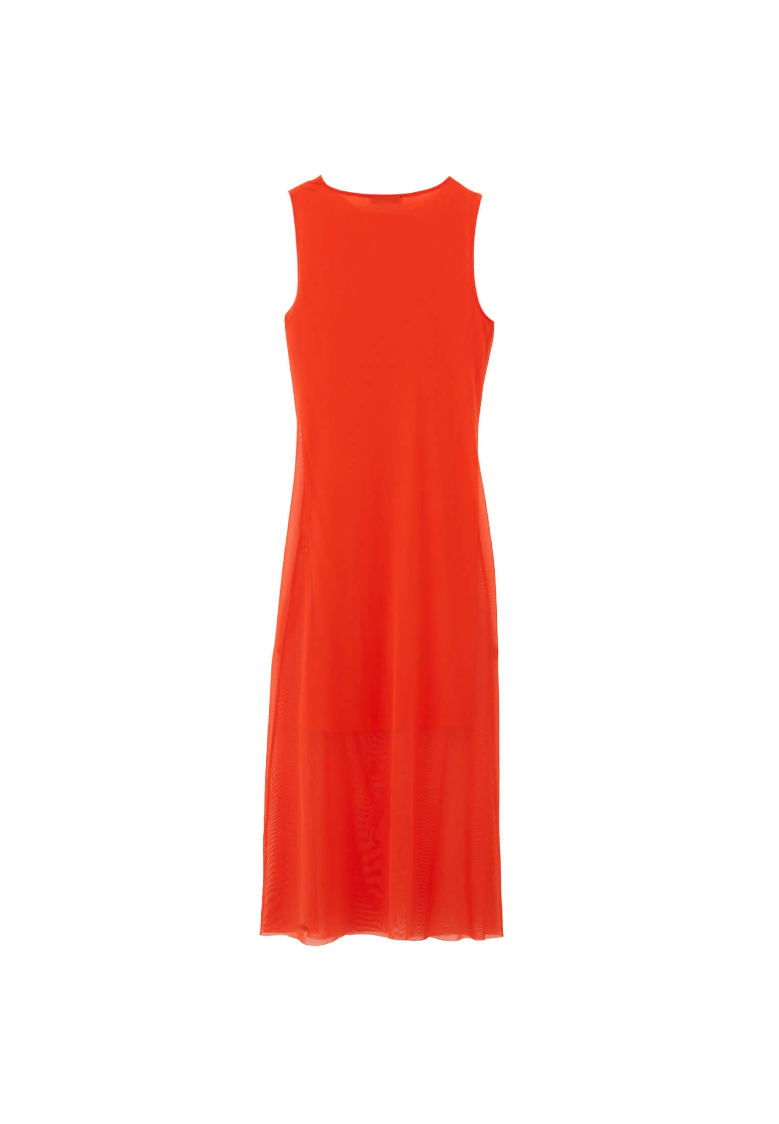 Mesh Long Dress - MANDARIN REDD