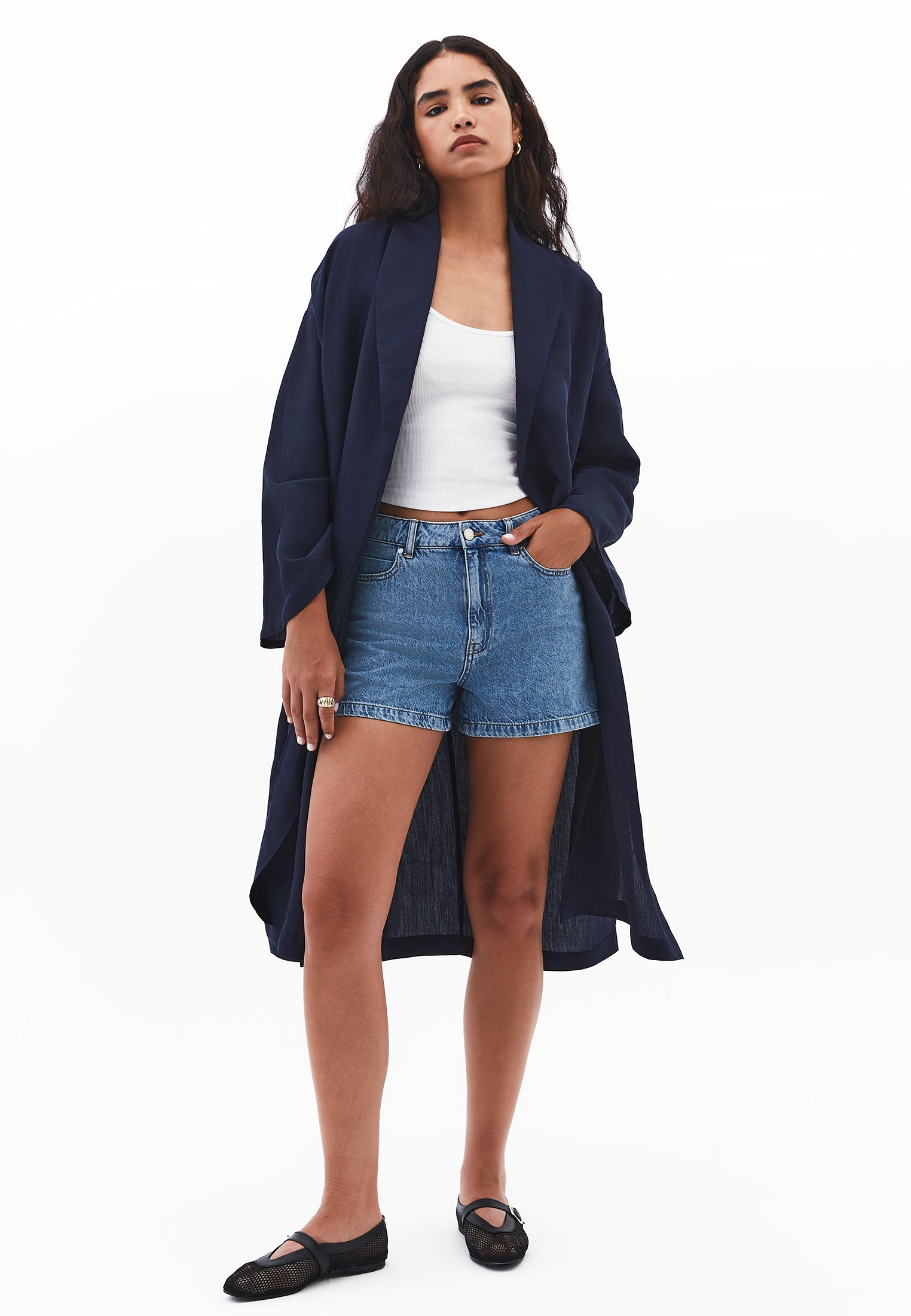 Shawl collar kimono - MIDNIGHT