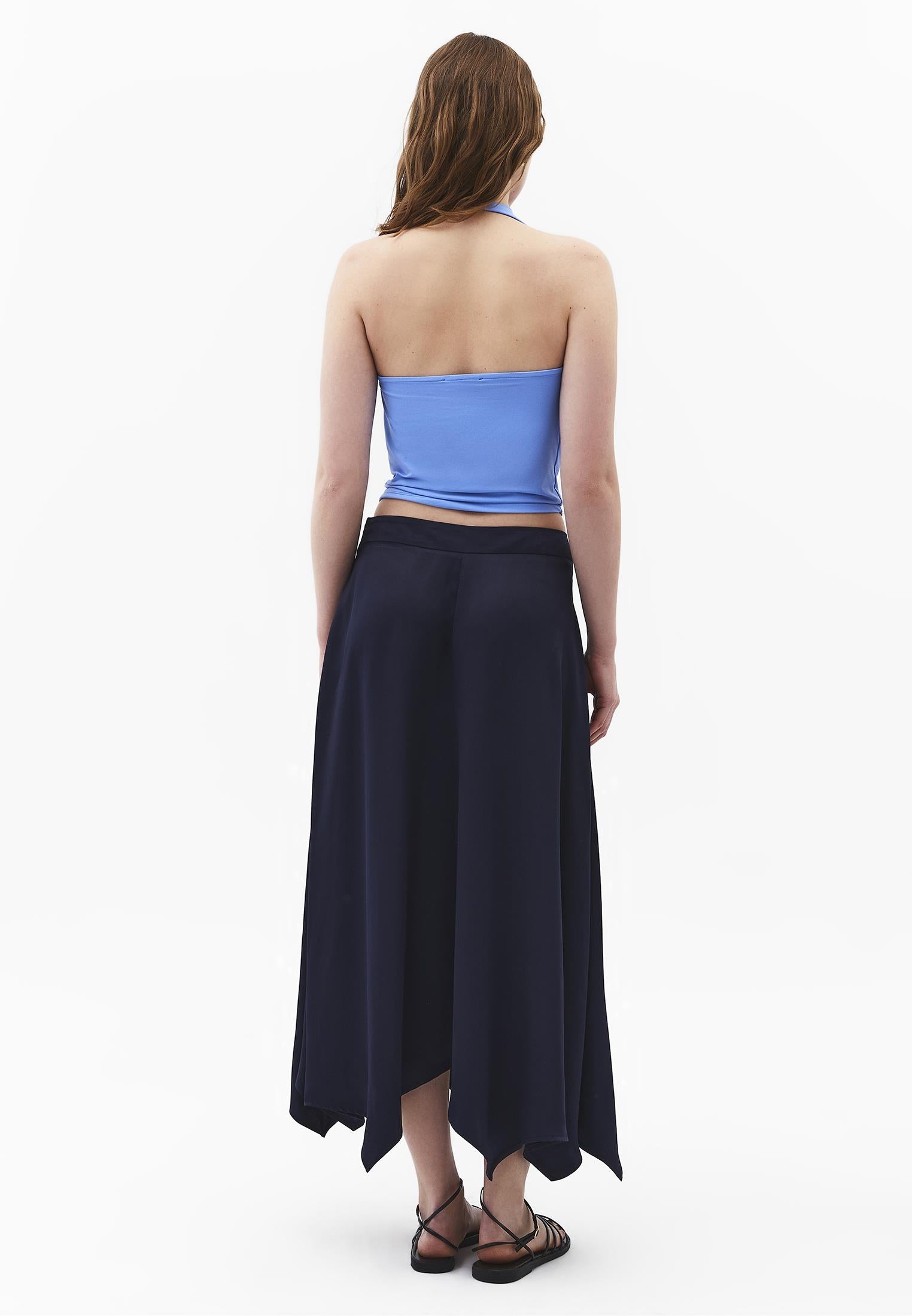 Asymmetric Flared Long Skirt - MIDNIGHT