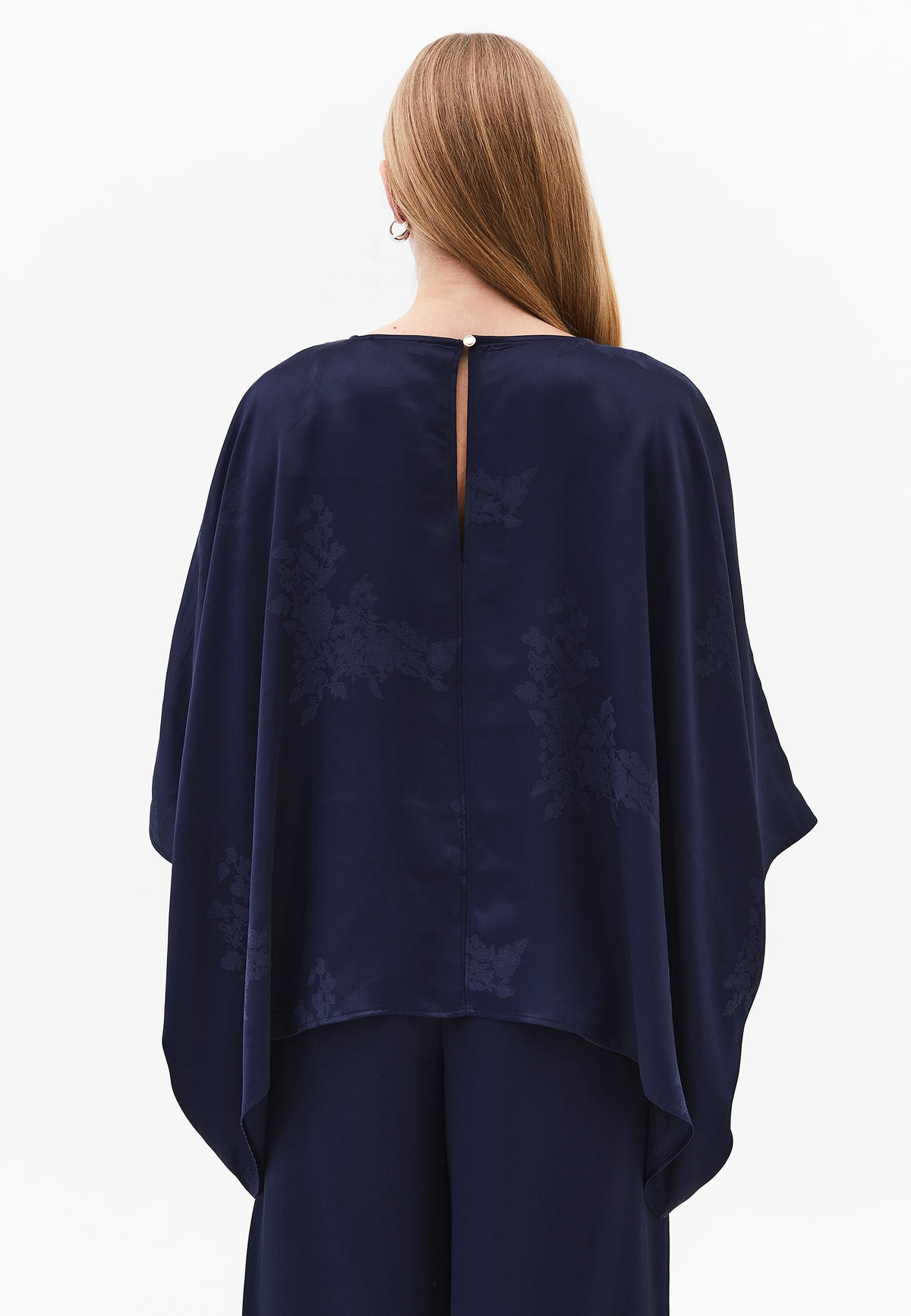Boat Neck Batwing Sleeve Blouse - MIDNIGHT