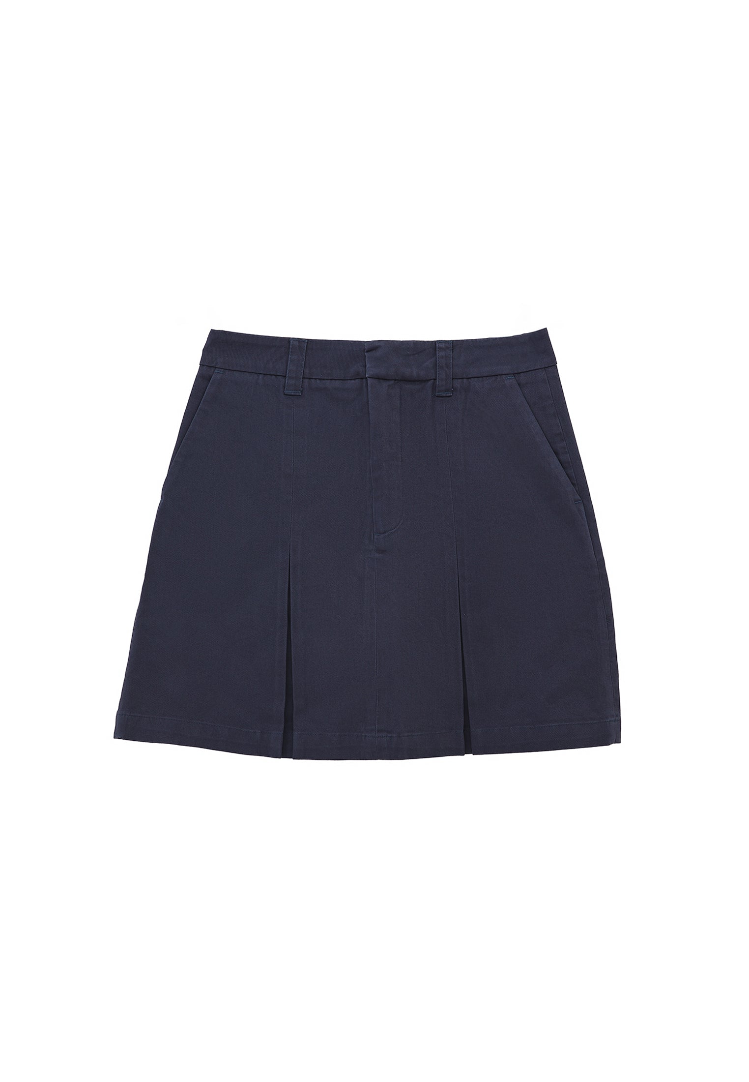 Cotton slim fit mini skirt - MIDNIGHT