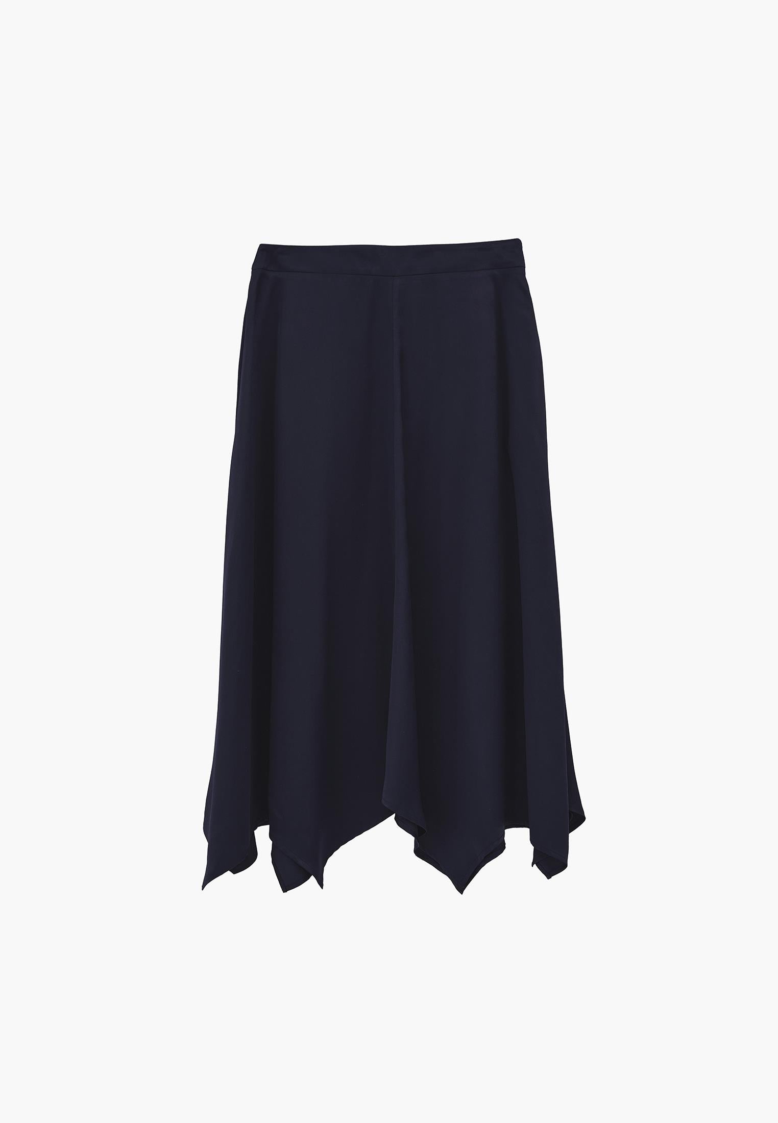 Asymmetric Flared Long Skirt - MIDNIGHT