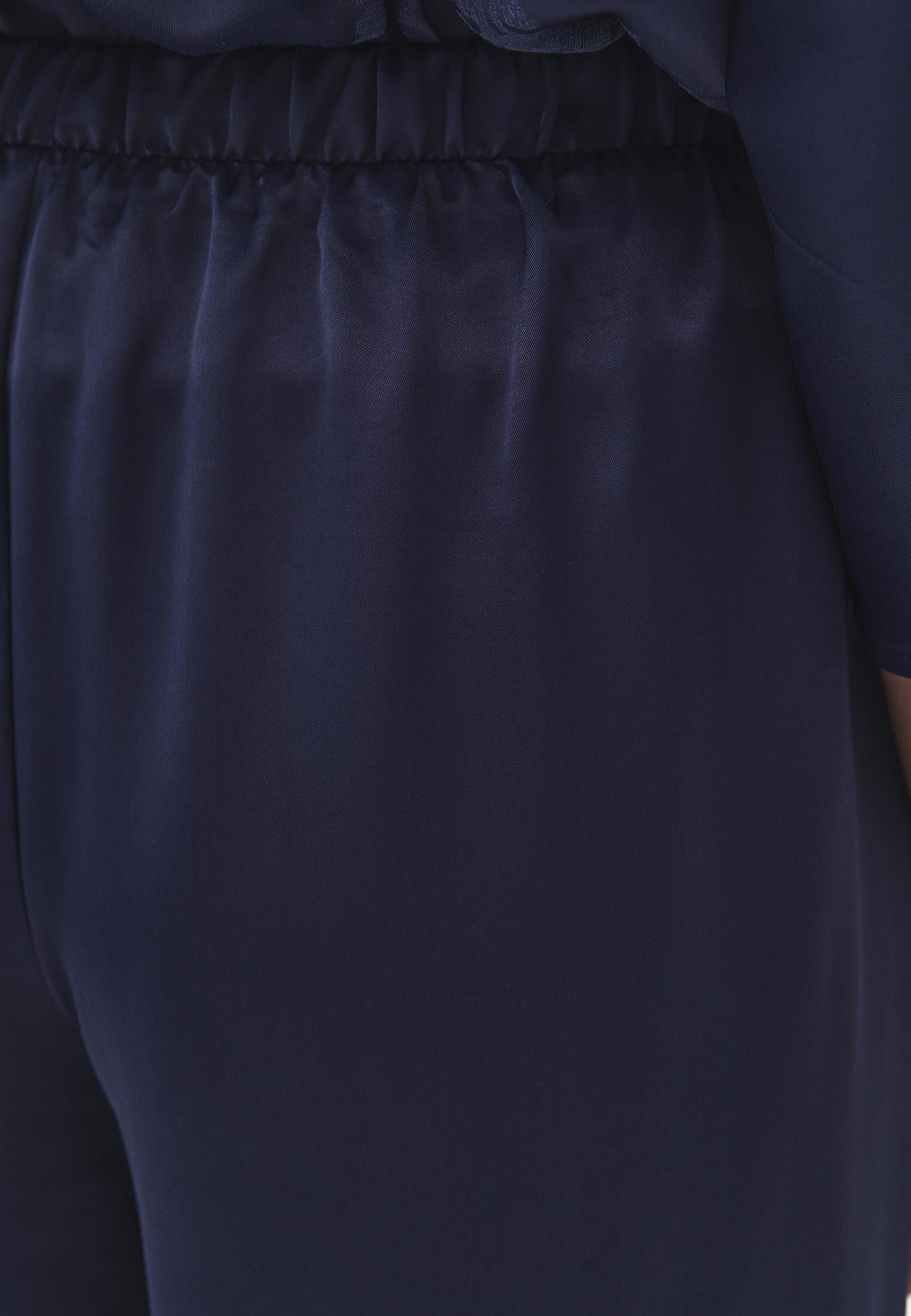 Cropped Wide Leg Culotte Pants - MIDNIGHT