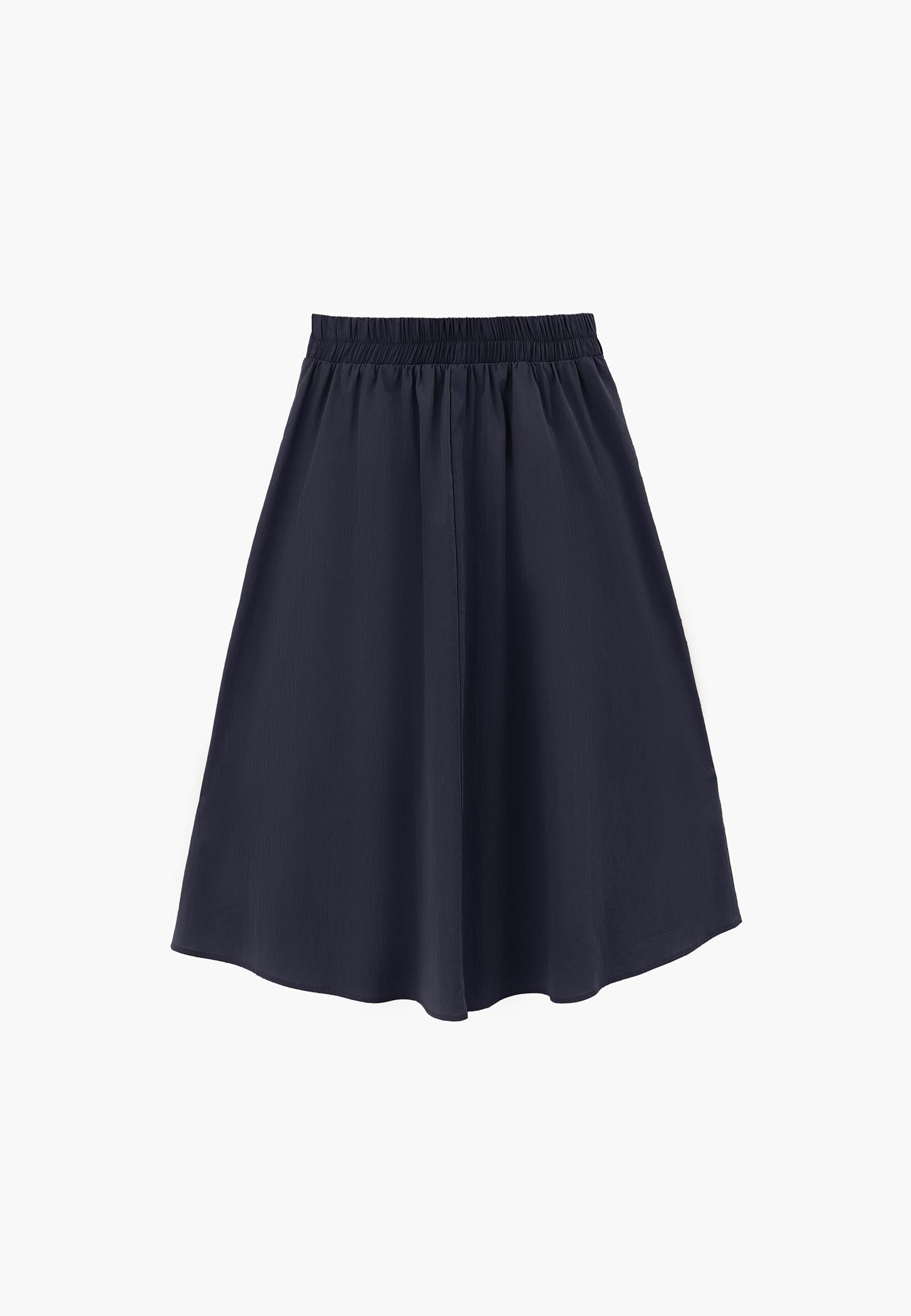 Pleated Long Skirt - MIDNIGHT
