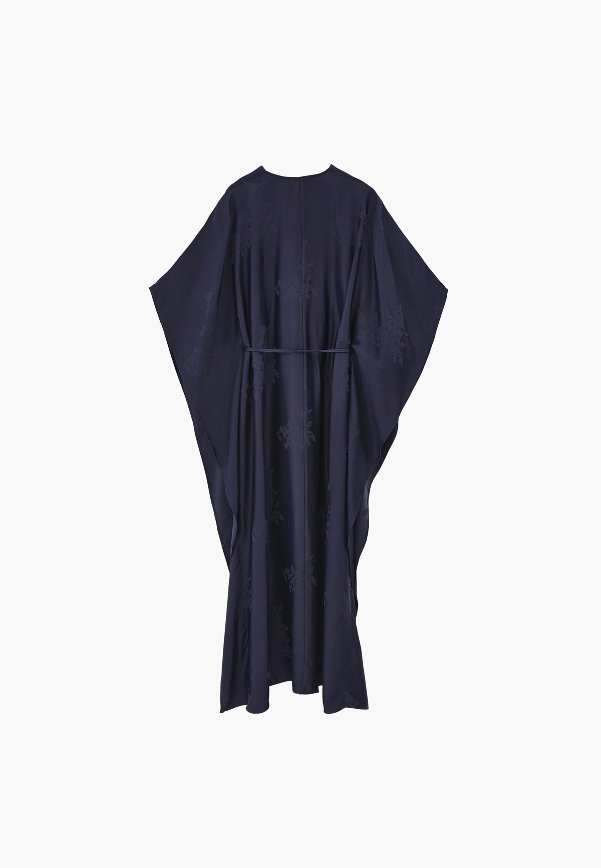 Long Dress with Batwing Sleeves and Buckle - MIDNIGHT