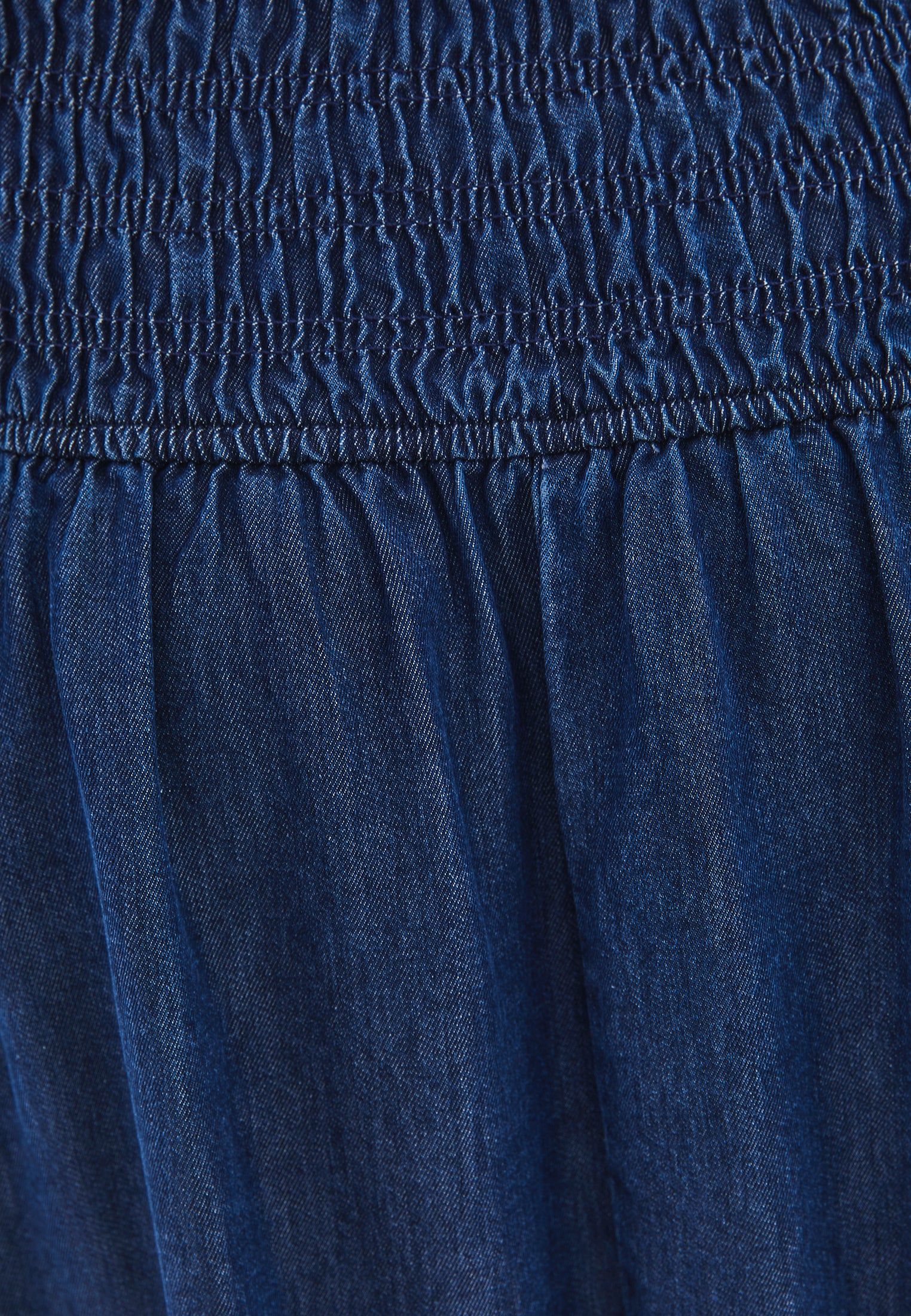 A-line long denim skirt - MID BLUE DENIM
