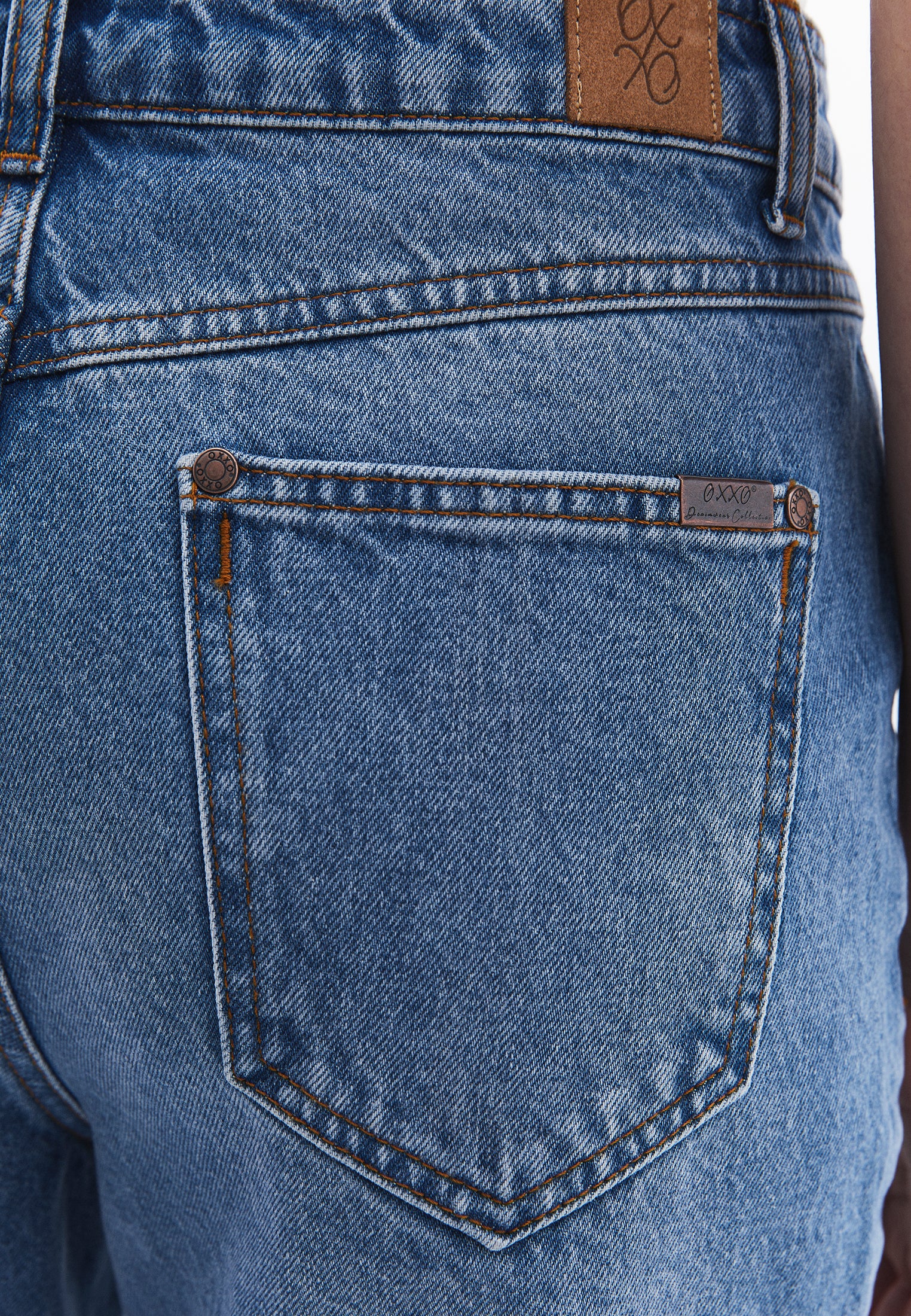 Ultra High Waist Slim Pants - MID BLUE DENIM