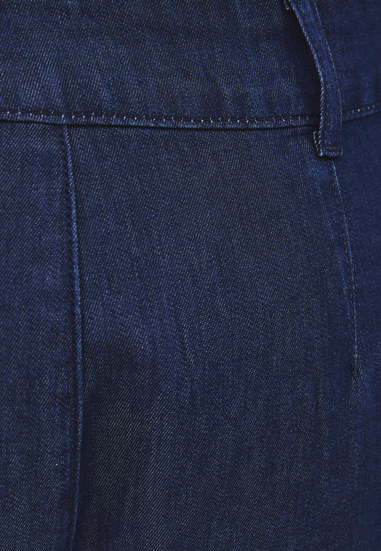 Balloon Cut Pleated Pants - MID BLUE DENIM