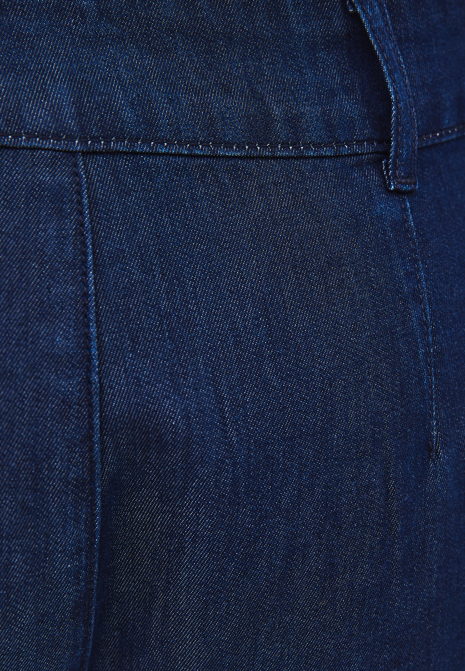Balloon Cut Pleated Pants - MID BLUE DENIM