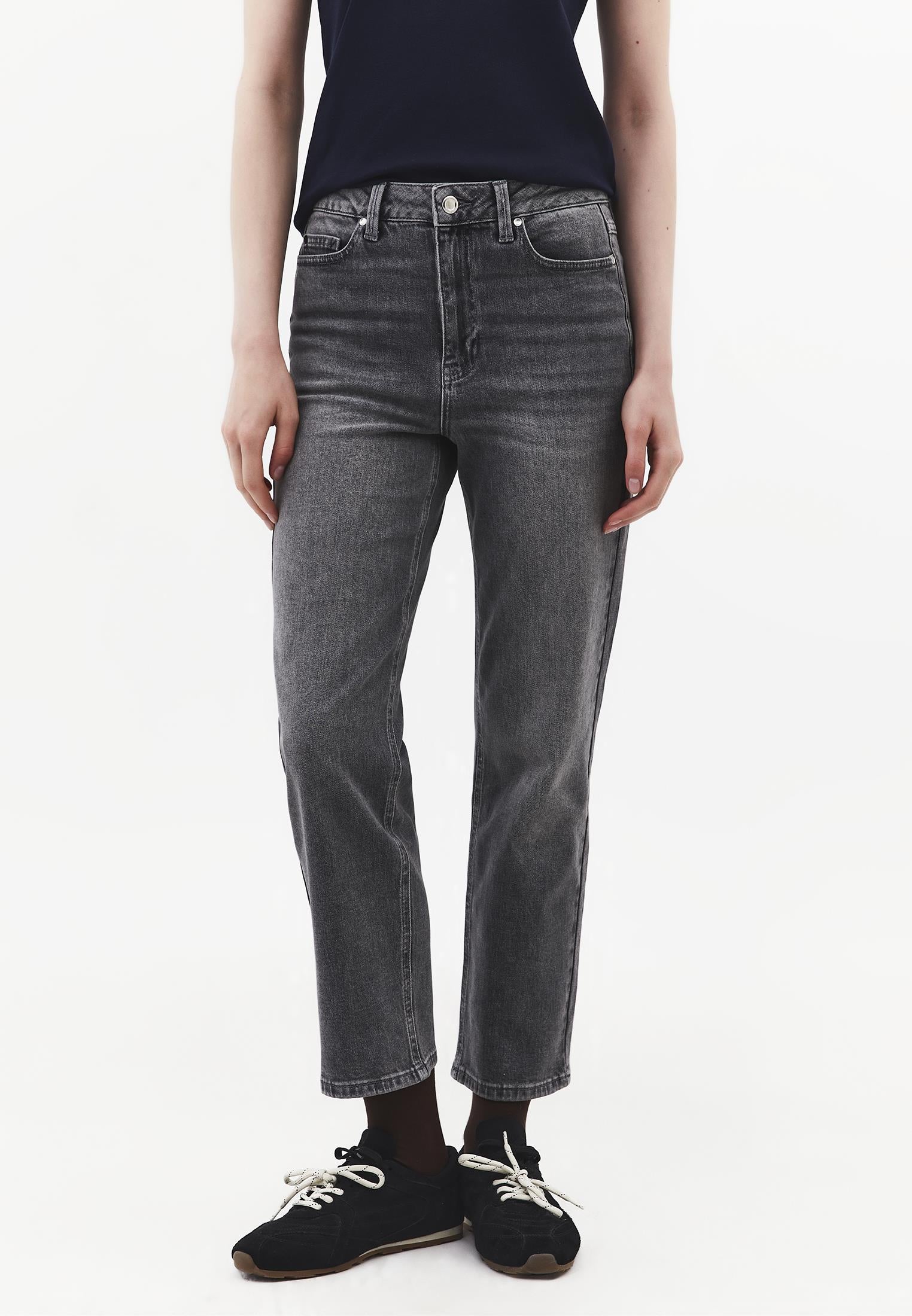 Straight Denim Pants - MID GREY DENIM