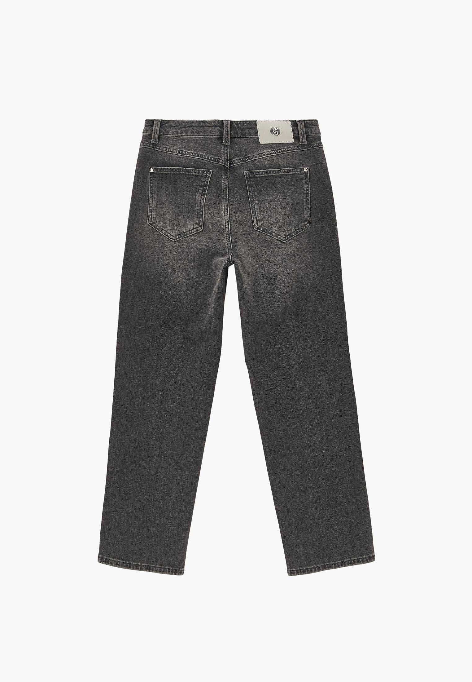 Straight Denim Pants - MID GREY DENIM