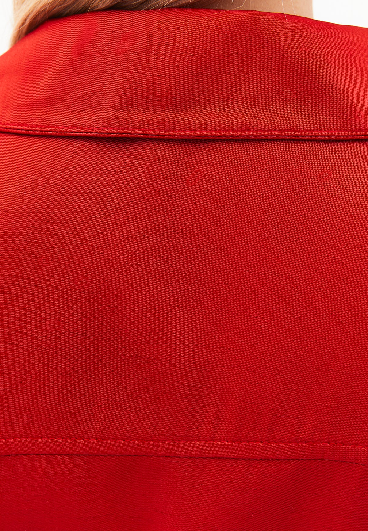 Sleeveless Cargo Vest With Turtleneck - Red