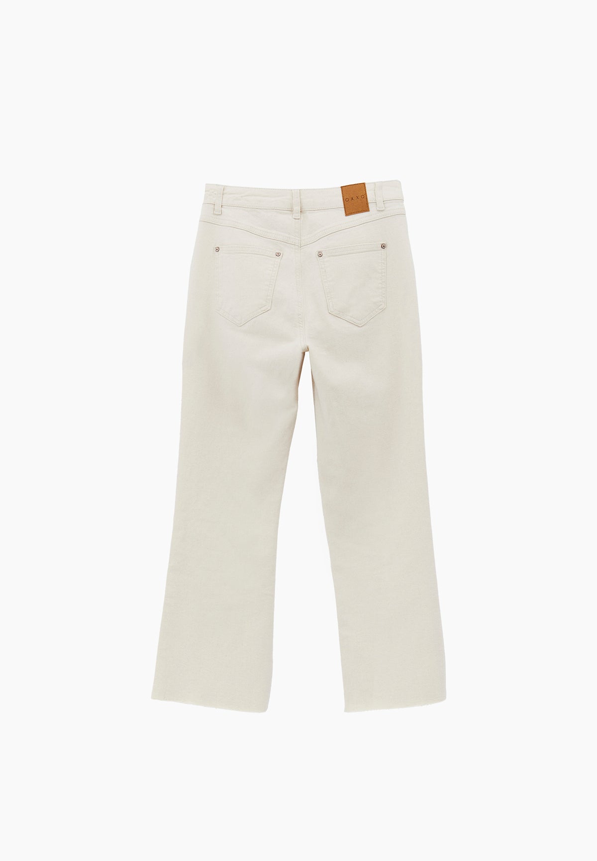 Cropped High Waist Denim Flare Pants - NATURAL DENIM