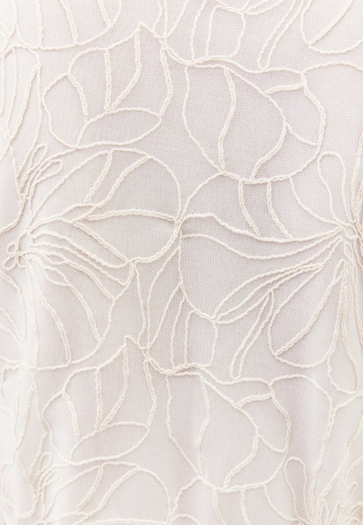 Balloon Sleeve Wrap Neck Embroidered Blouse - NATURAL
