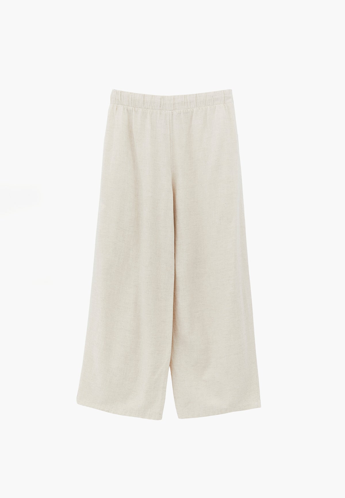 High Waist Barrel Leg Trousers - NATURAL